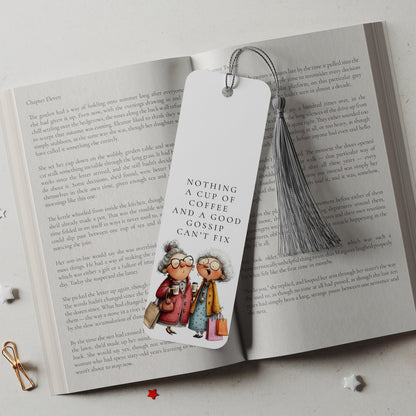Coffee and gossip friend bookmark, illustrated shopping design