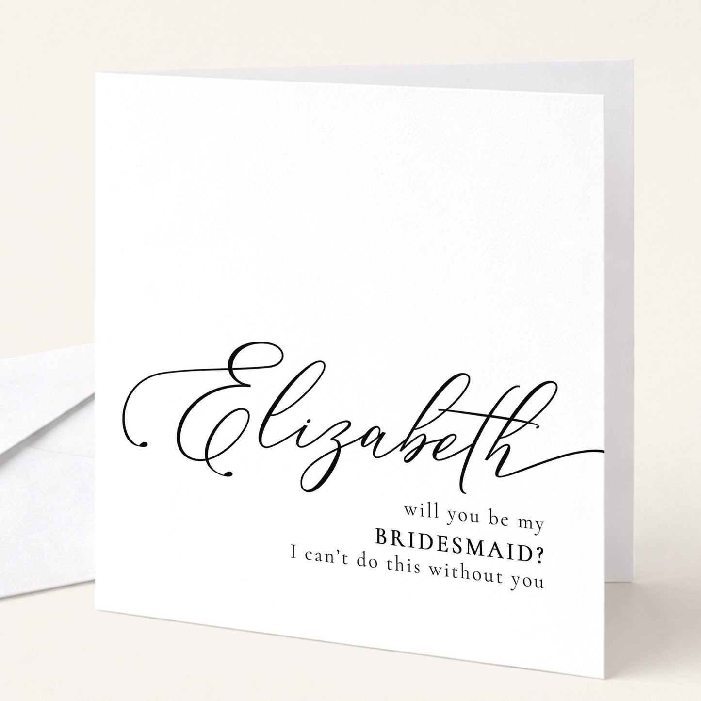 Whimsi Lilley bridesmaid proposal card with "Will You Be My Bridesmaid?" message, featuring elegant floral design and soft pastel colors.