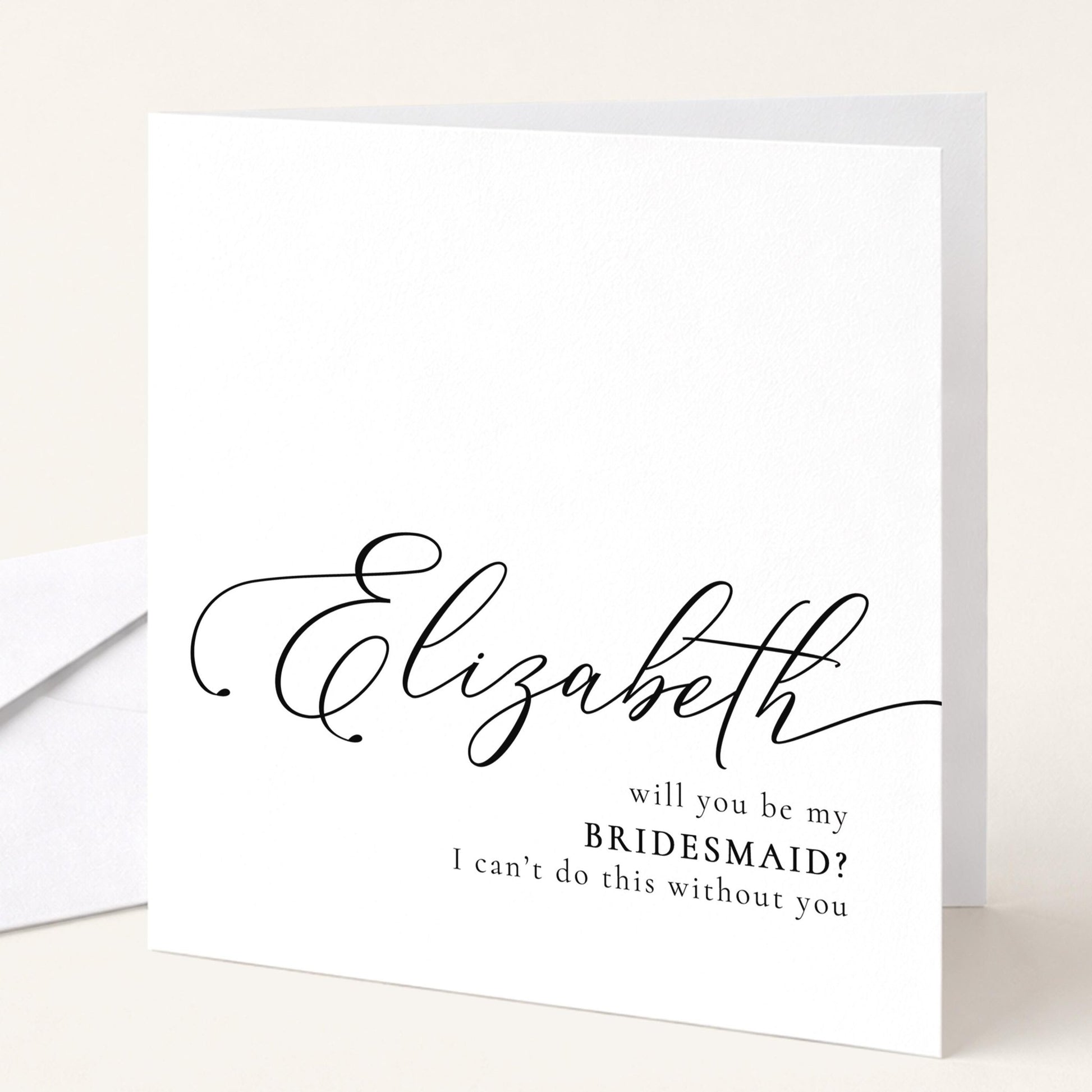 Whimsi Lilley bridesmaid proposal card with "Will You Be My Bridesmaid?" message, featuring elegant floral design and soft pastel colors.