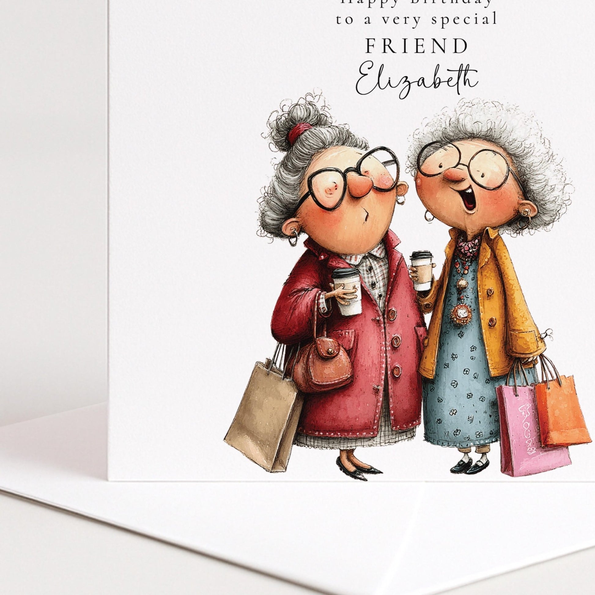 Funny Friend Birthday Card - Coffee and Gossip