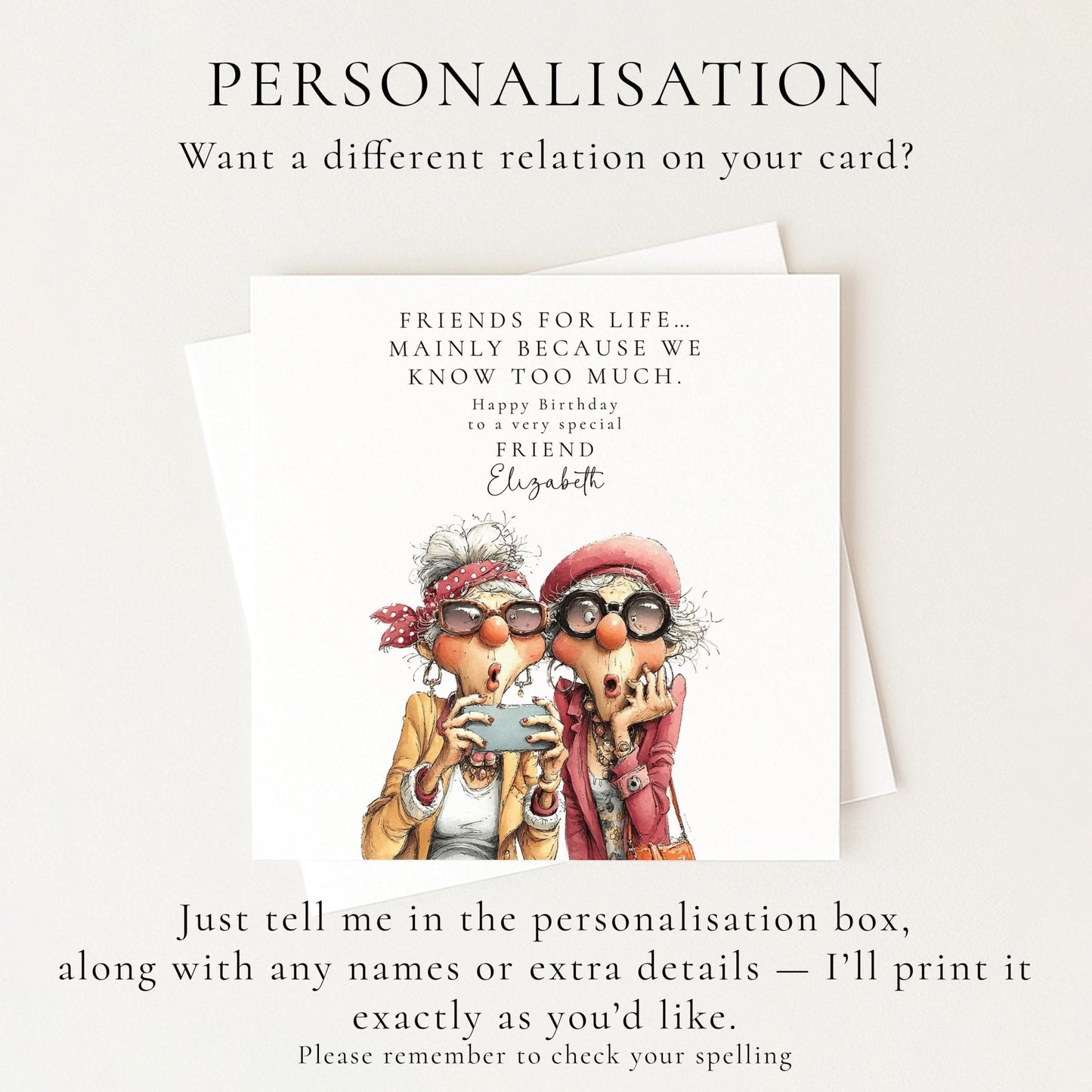 Funny Friend Birthday Card - Friends for Life