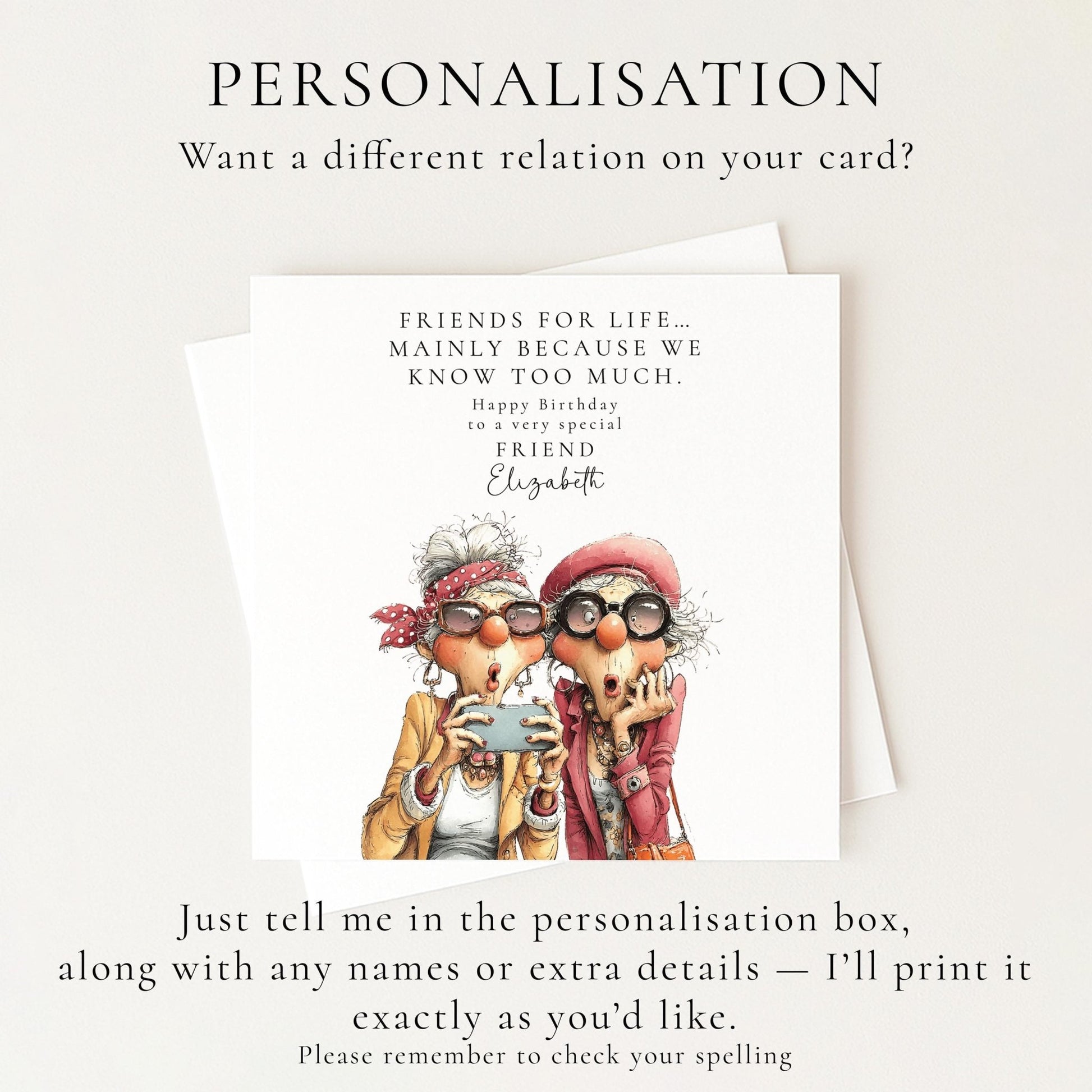 Funny Friend Birthday Card - Friends for Life