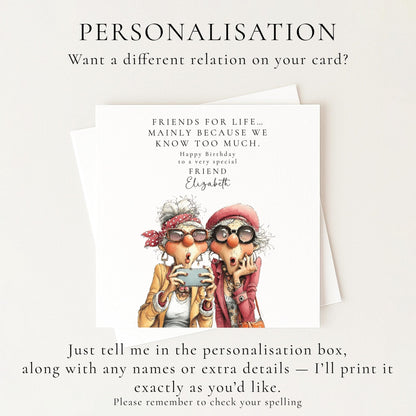 Funny Friend Birthday Card - Friends for Life