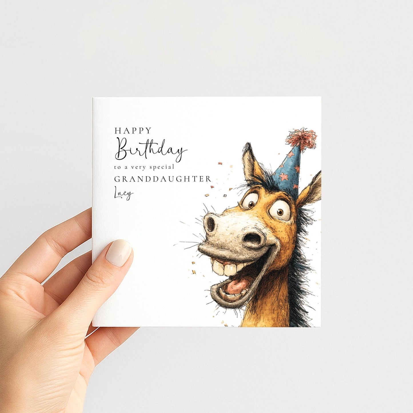 Funny Horse Birthday Card For Granddaughter