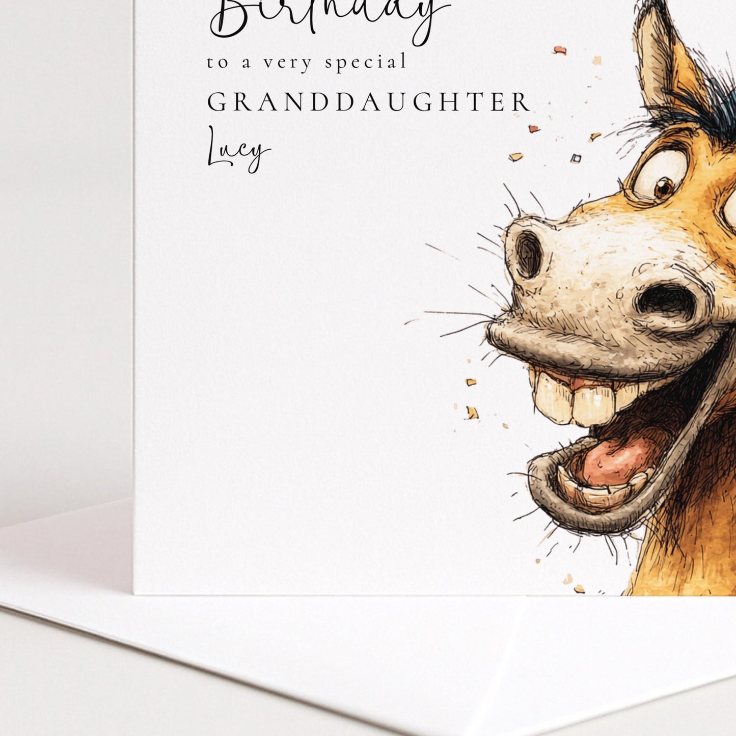 Funny Horse Birthday Card For Granddaughter