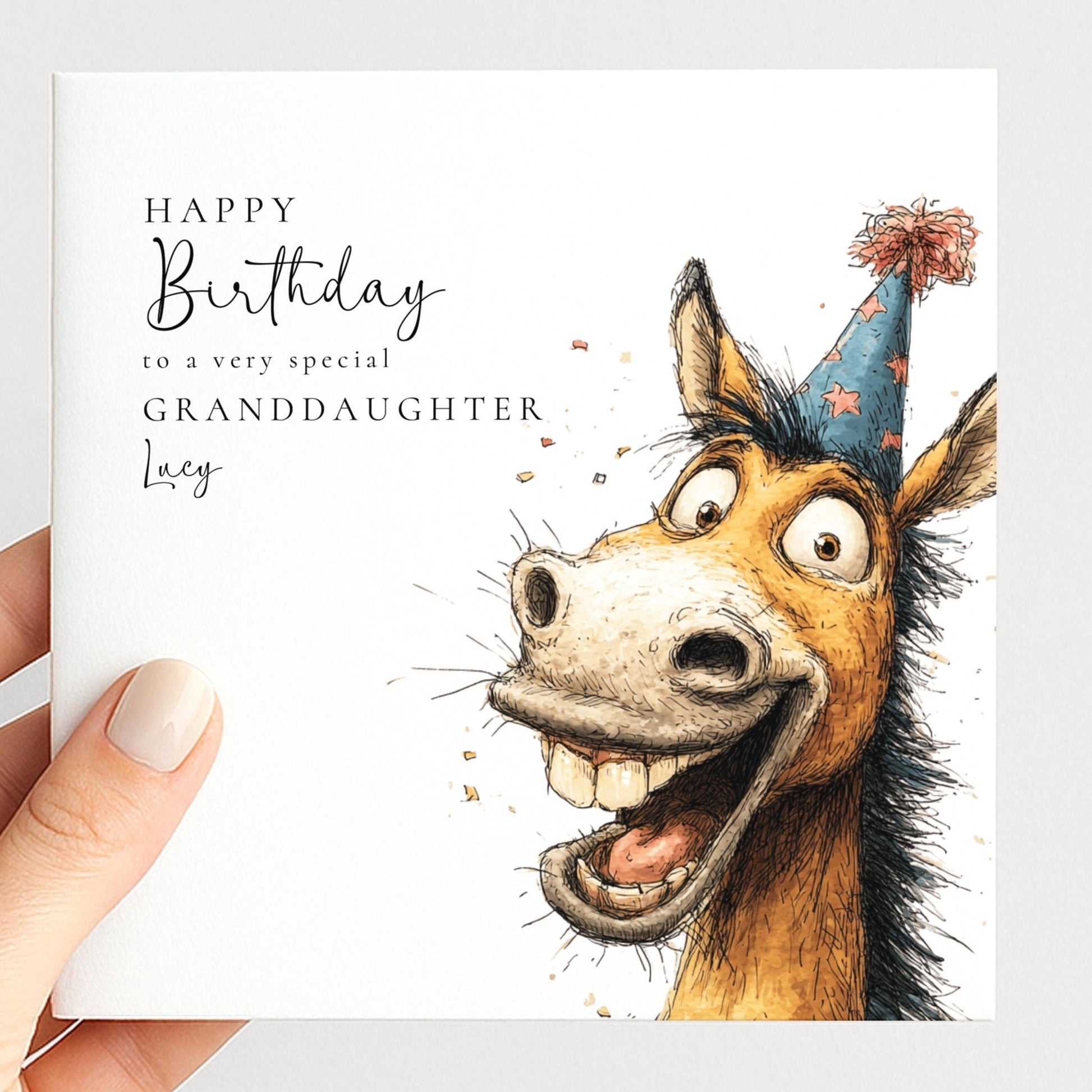 Funny Horse Birthday Card For Granddaughter