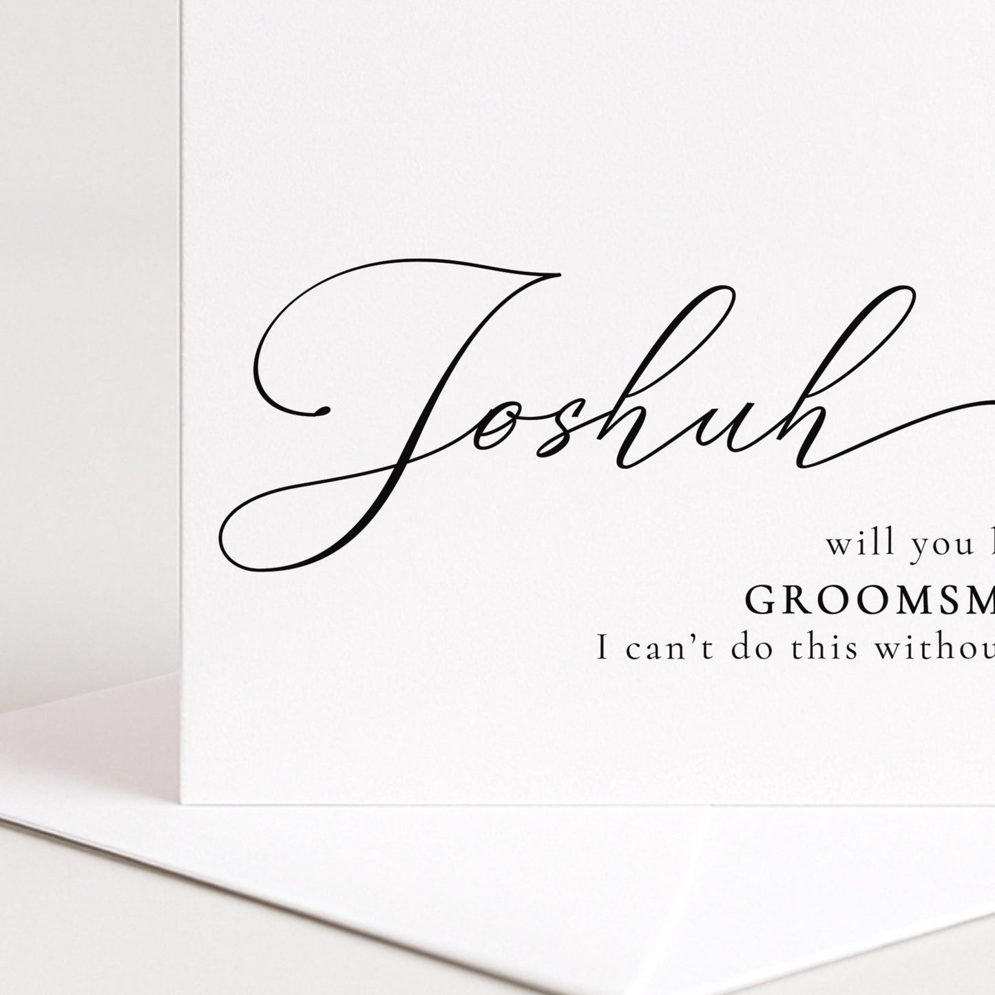 Whimsi Lilley Groomsman Proposal Card with "Will You Be My Groomsman" message for wedding proposals.