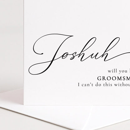 Whimsi Lilley Groomsman Proposal Card with "Will You Be My Groomsman" message for wedding proposals.