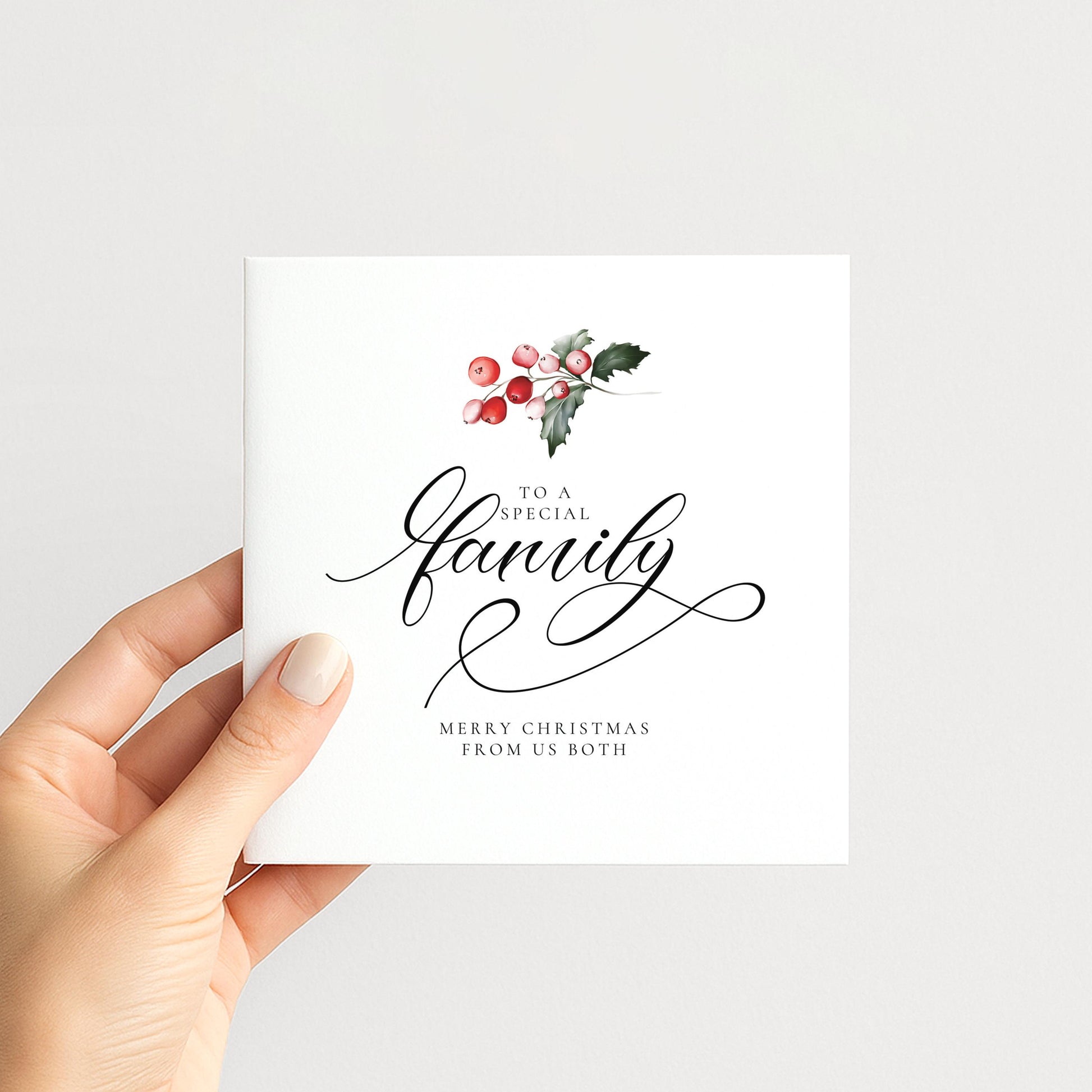 Special Family Christmas Card, From Us Both, Elegant Holiday Greeting, Festive Card for Loved Ones, Merry Christmas Card