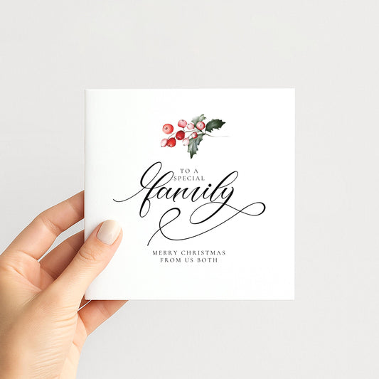 Special Family Christmas Card, From Us Both, Elegant Holiday Greeting, Festive Card for Loved Ones, Merry Christmas Card