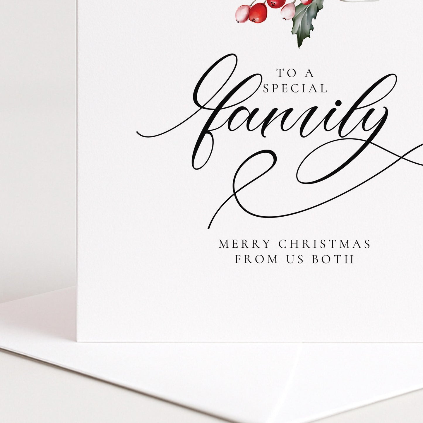 Special Family Christmas Card, From Us Both, Elegant Holiday Greeting, Festive Card for Loved Ones, Merry Christmas Card