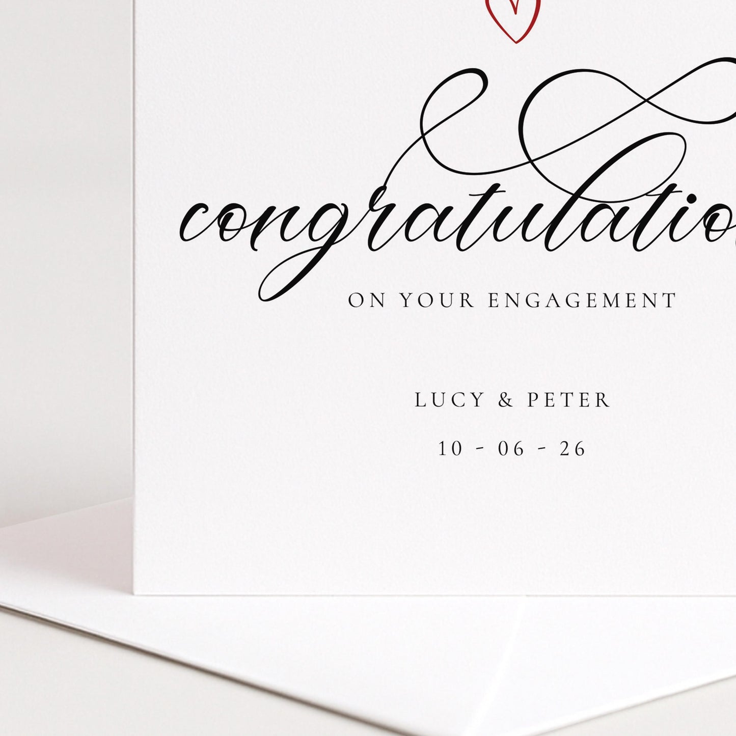 Personalised Engagement Card, Congratulations on your Engagement, Add custom names and date Elegant Calligraphy Card