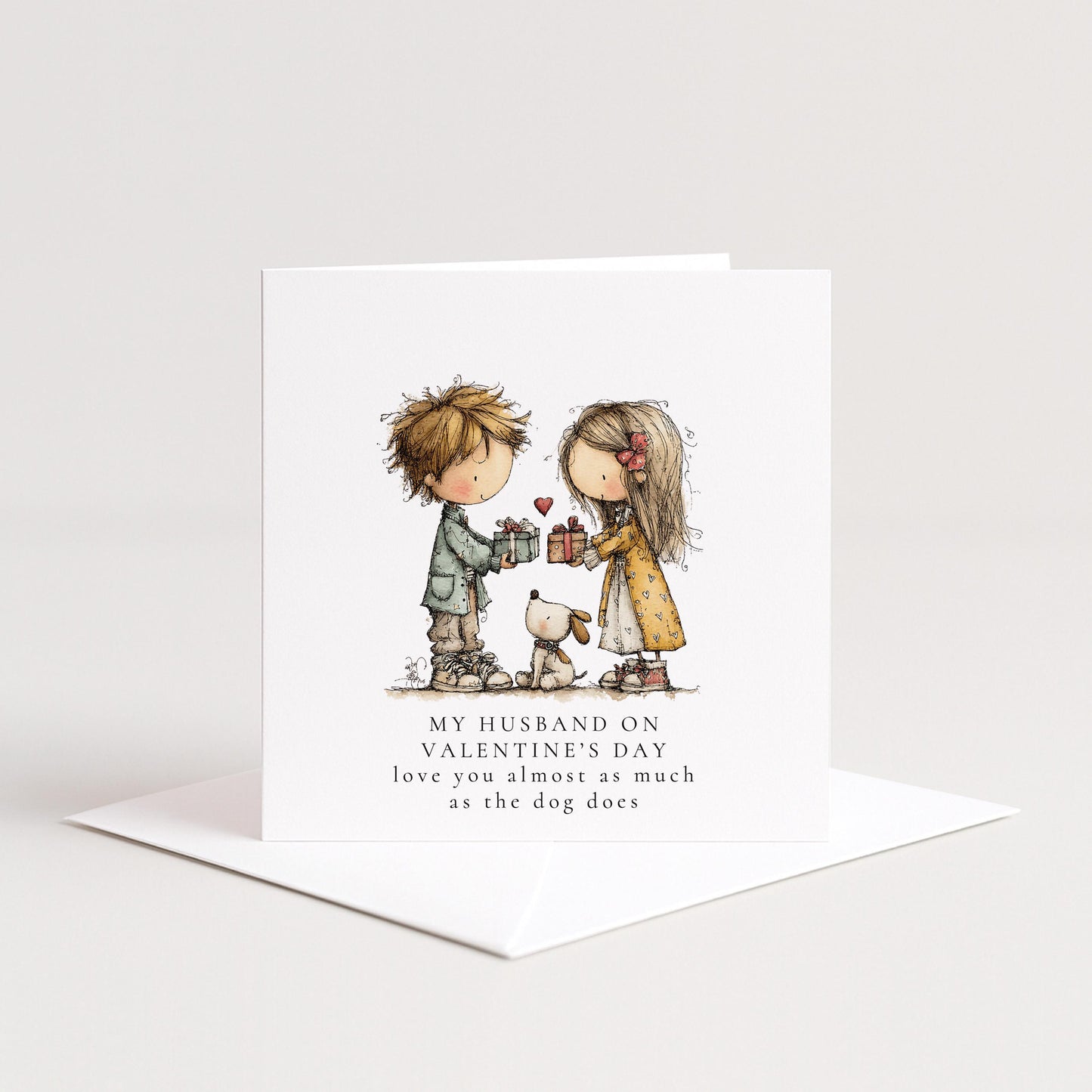 Funny Valentines Husband Card, Cute Valentine’s Day Card for Husband, Dog Lover Valentine Card, Love You Almost as Much as the Dog