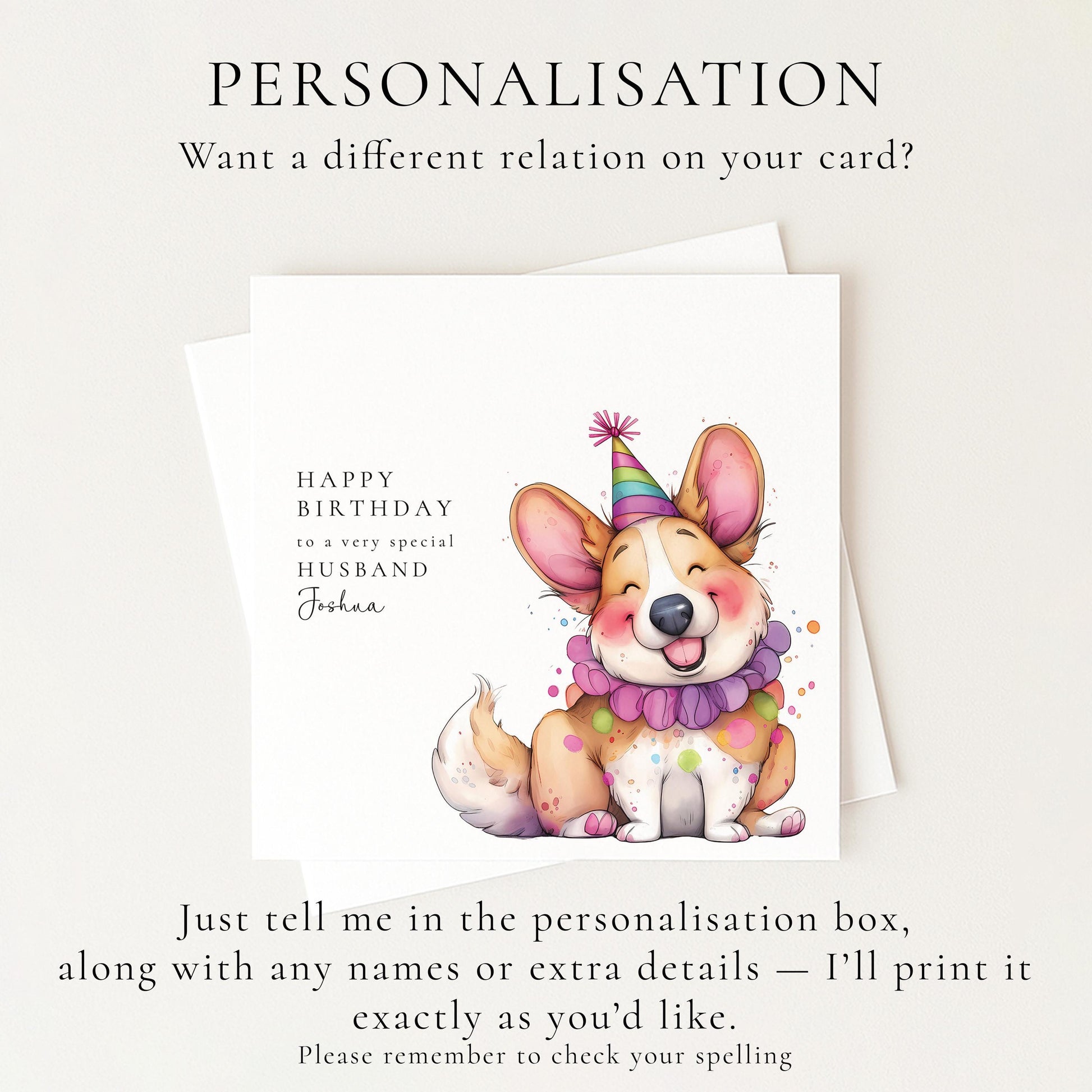 Husband Birthday Card, Birthday Card for Husband, Cute Dog Birthday Card