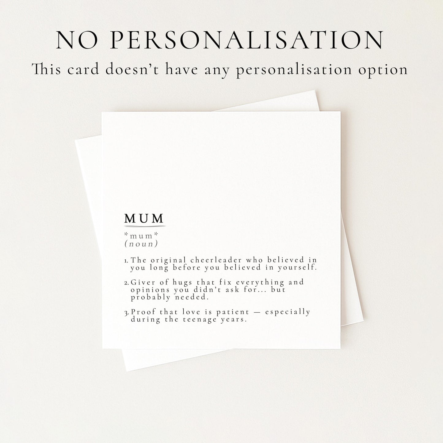 Mum Definition Card, Minimal Sentimental Mum Birthday Card, Dictionary Style Card for Mum, Mother’s Day Card