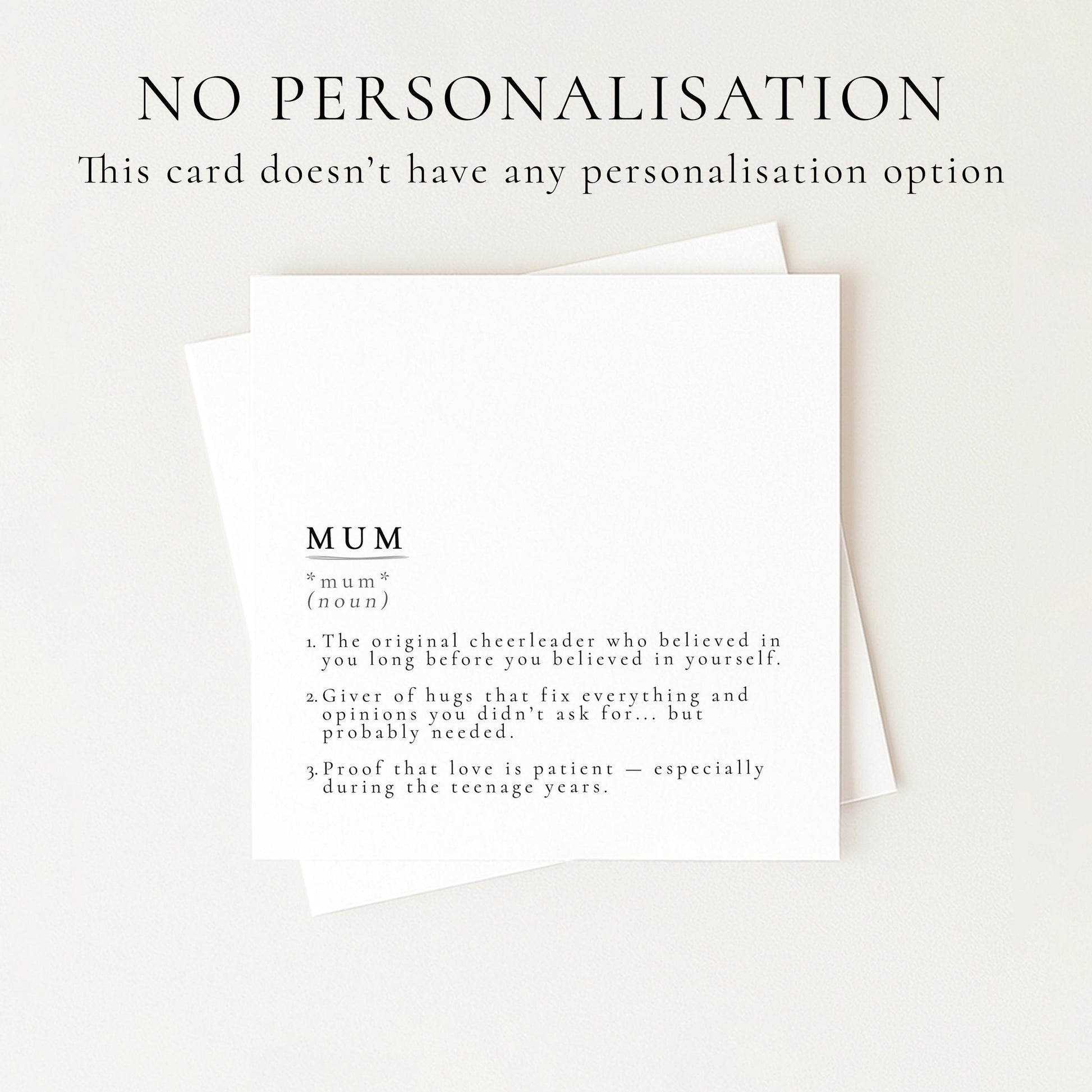 Mum Definition Card, Minimal Sentimental Mum Birthday Card, Dictionary Style Card for Mum, Mother’s Day Card
