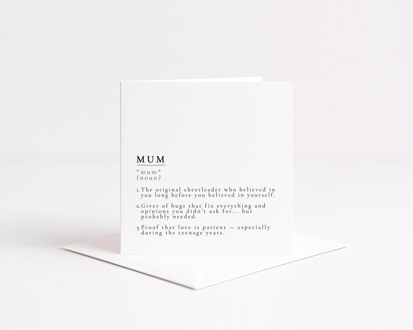 Mum Definition Card, Minimal Sentimental Mum Birthday Card, Dictionary Style Card for Mum, Mother’s Day Card