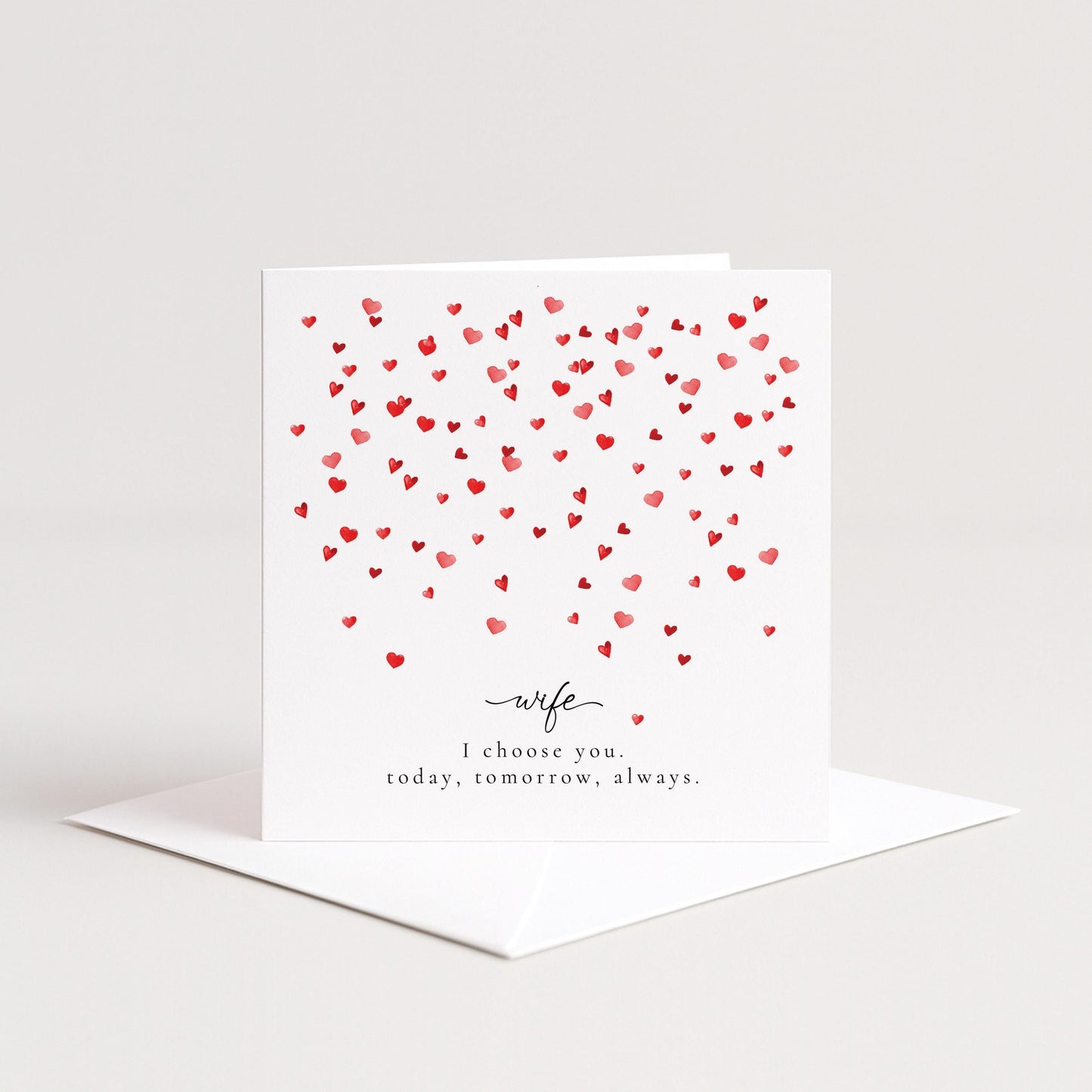 Valentines Wife Card, Minimal Valentine’s Day Card for Wife, Elegant Heart Design, I Choose You Romantic Wife Card
