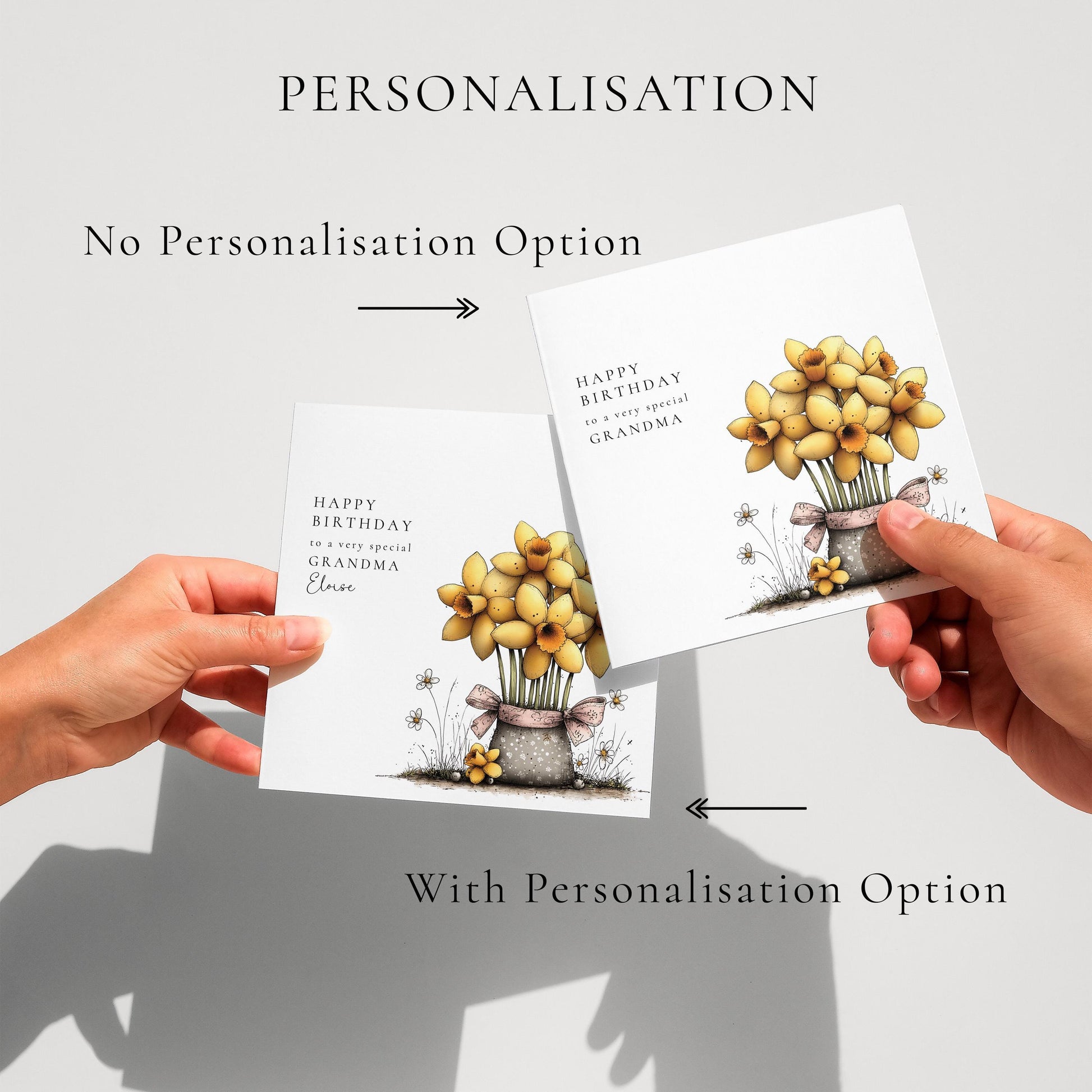 Grandma Birthday Card, Personalised Birthday Card for Grandma, Floral Birthday Card with Name