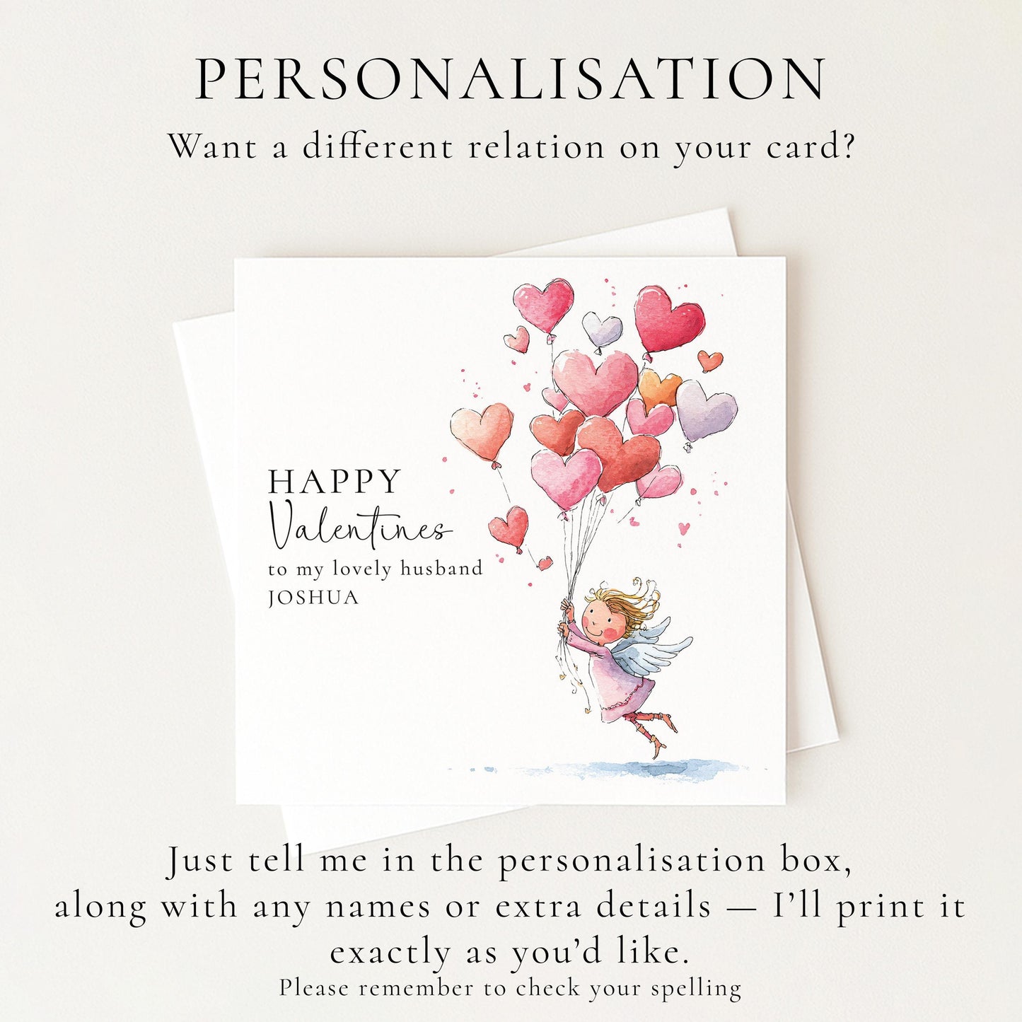 Valentine’s Card for Husband, Husband Valentine Card, Romantic Valentine Card, Personalised Valentine’s Card