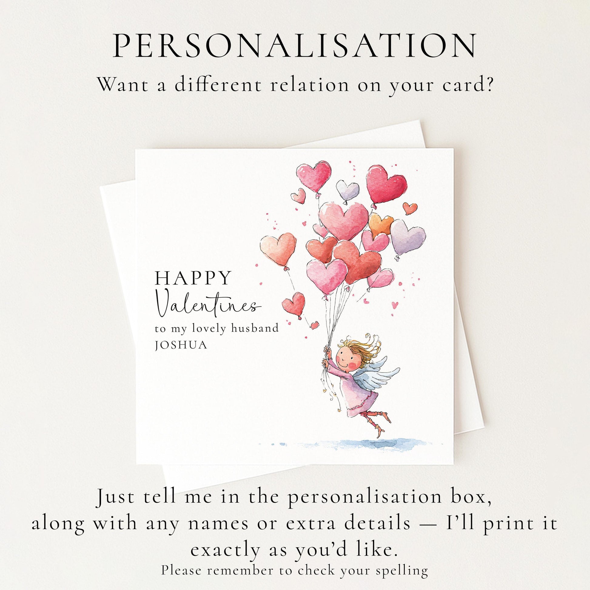 Valentine’s Card for Husband, Husband Valentine Card, Romantic Valentine Card, Personalised Valentine’s Card