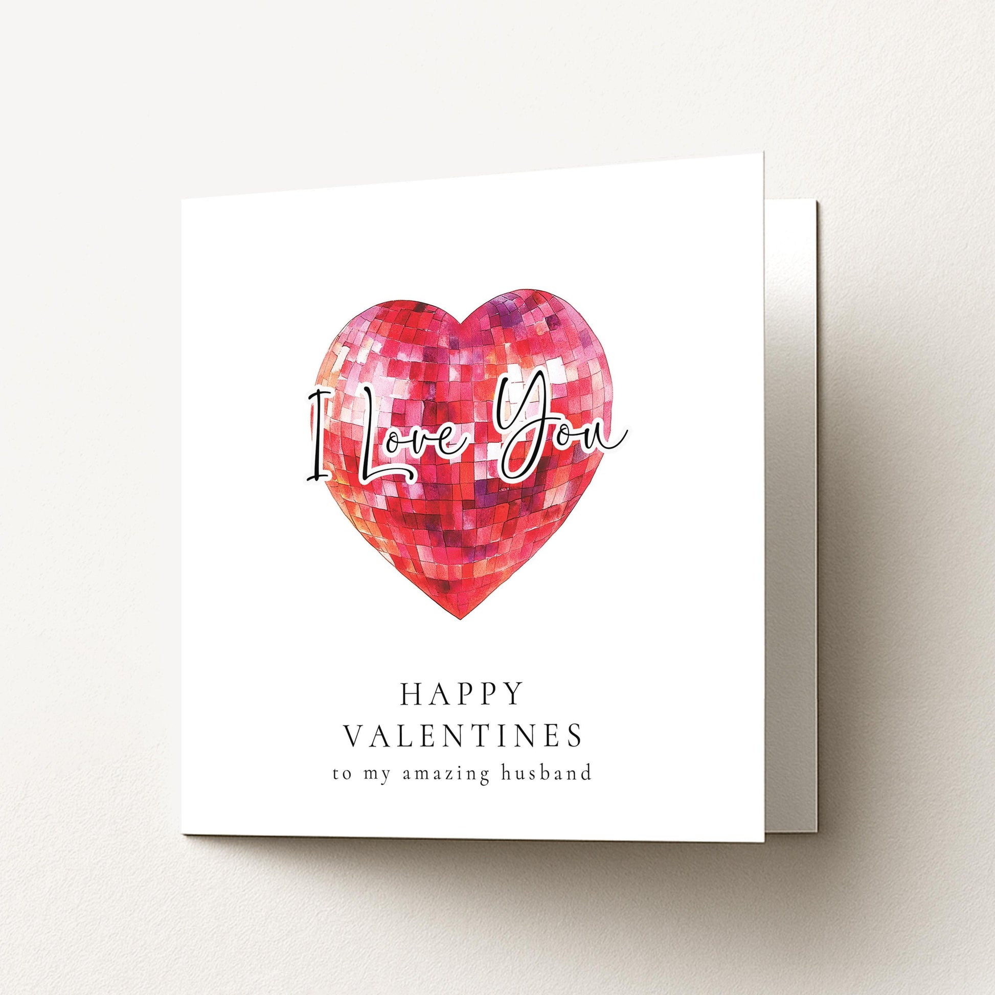 Valentine’s Card for Husband, I Love You Heart Card, Romantic Valentines Card for Him, Husband Valentines Card