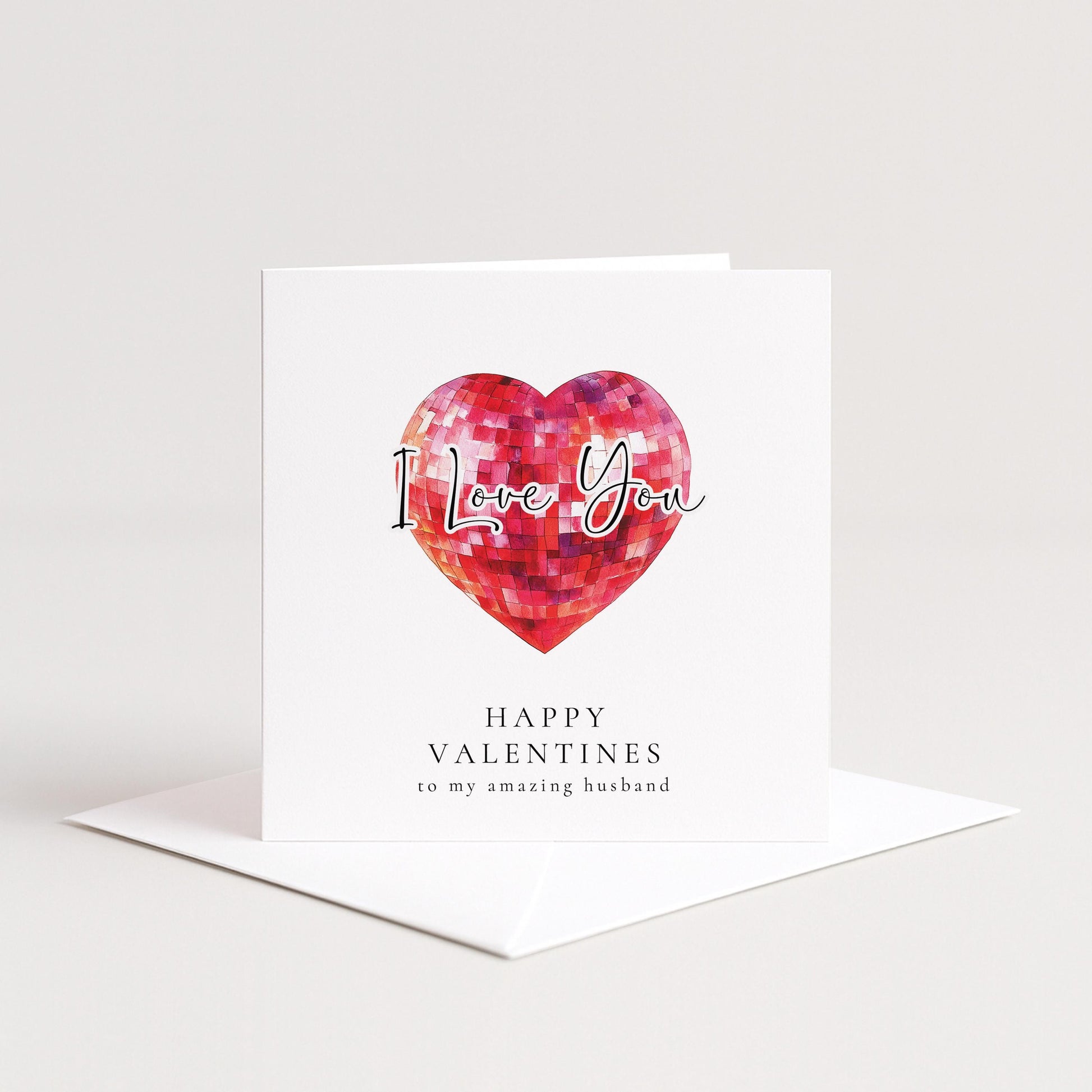 Valentine’s Card for Husband, I Love You Heart Card, Romantic Valentines Card for Him, Husband Valentines Card