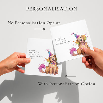 Father in Law Birthday Card, Birthday Card for Father in Law, Cute Dog Birthday Card