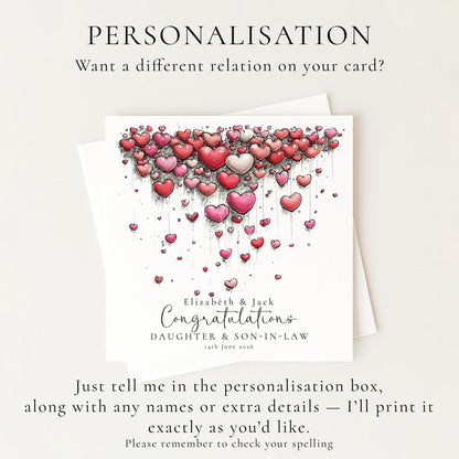 Daughter and Son in Law Wedding Card, Congratulations Card from Parents, Personalised Wedding Card