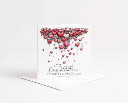 Daughter and Son in Law Wedding Card, Congratulations Card from Parents, Personalised Wedding Card