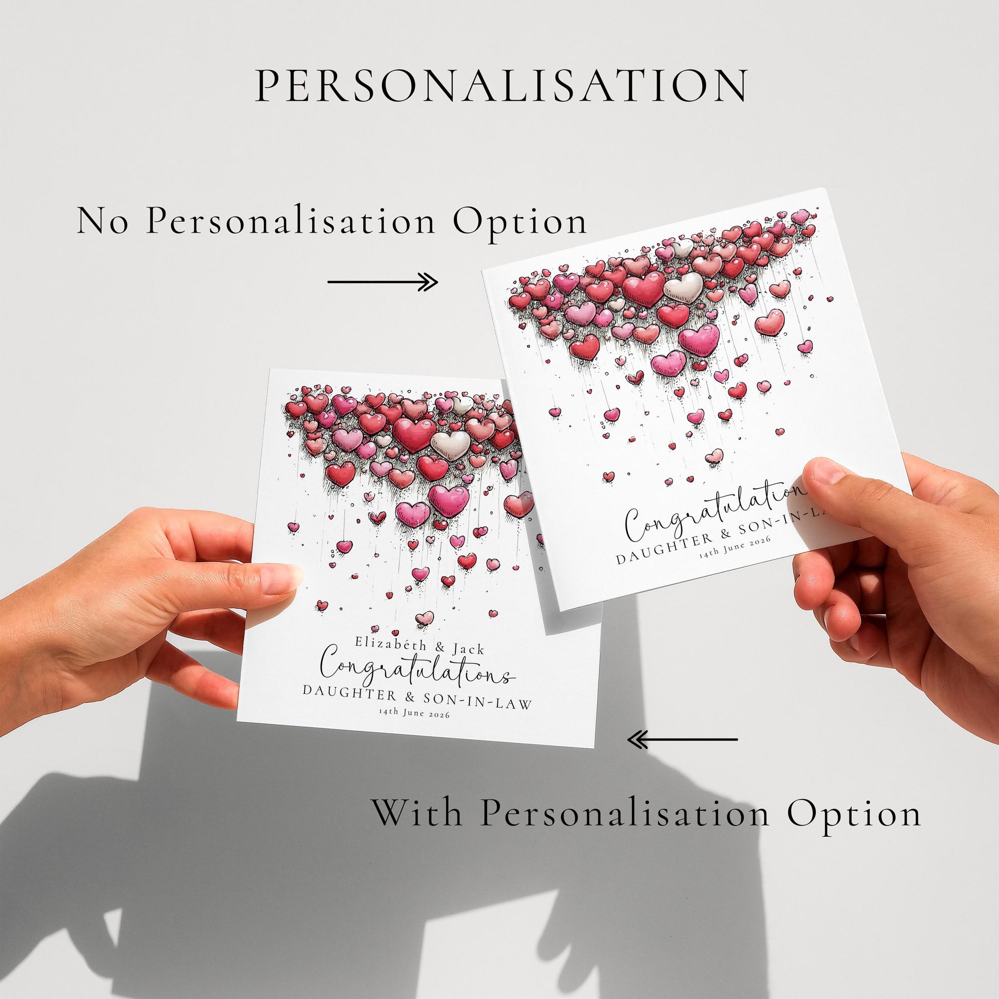 Daughter and Son in Law Wedding Card, Congratulations Card from Parents, Personalised Wedding Card