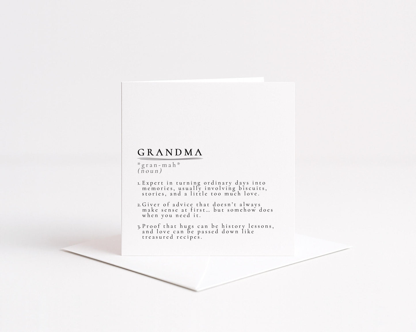 Grandma Definition Card, Dictionary Meaning Grandma Birthday Card, Sentimental Minimalist Card From Granddaughter or Grandson