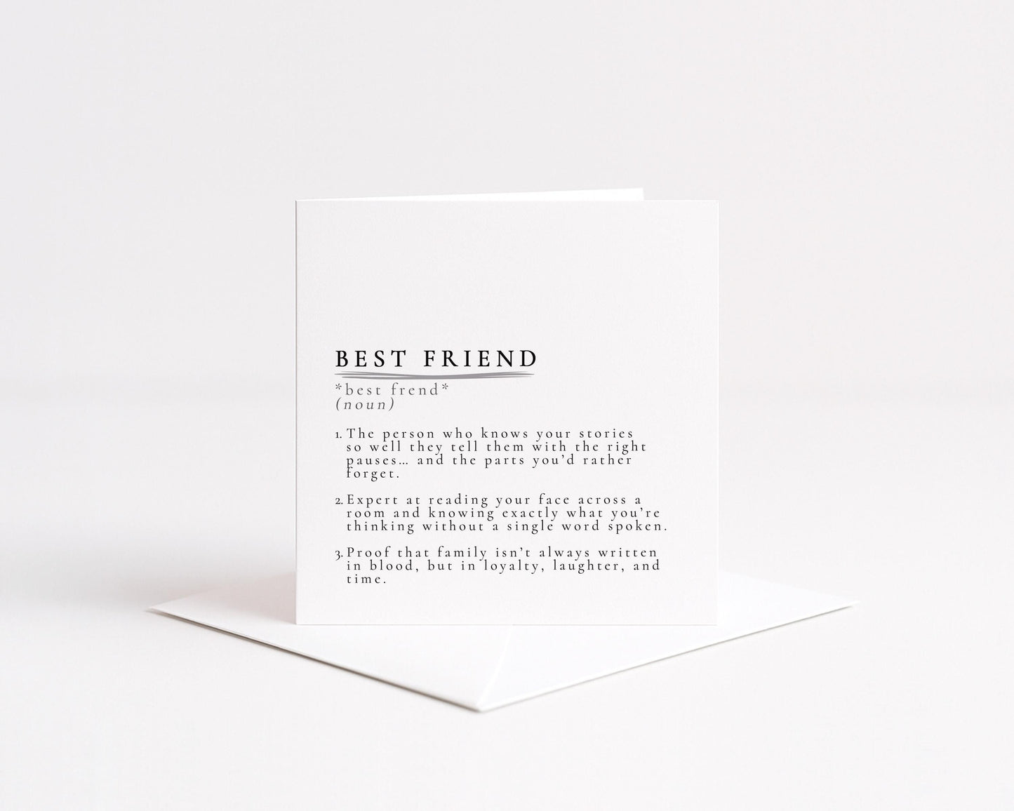 Best Friend Definition Card, Dictionary Meaning Bestie Birthday Card, Sentimental Minimalist Card for Best Friend, Friendship Card Idea