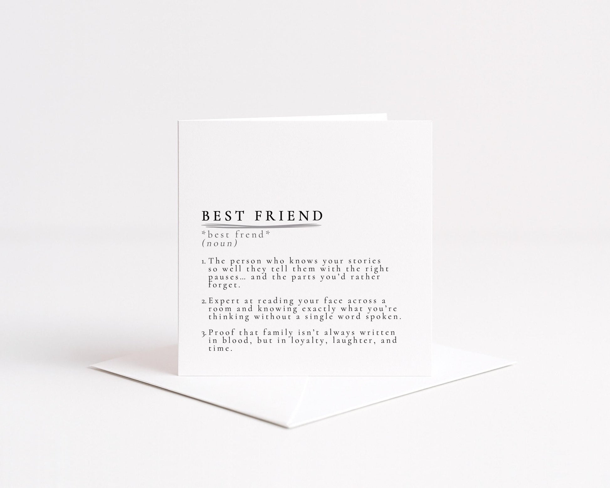 Best Friend Definition Card, Dictionary Meaning Bestie Birthday Card, Sentimental Minimalist Card for Best Friend, Friendship Card Idea