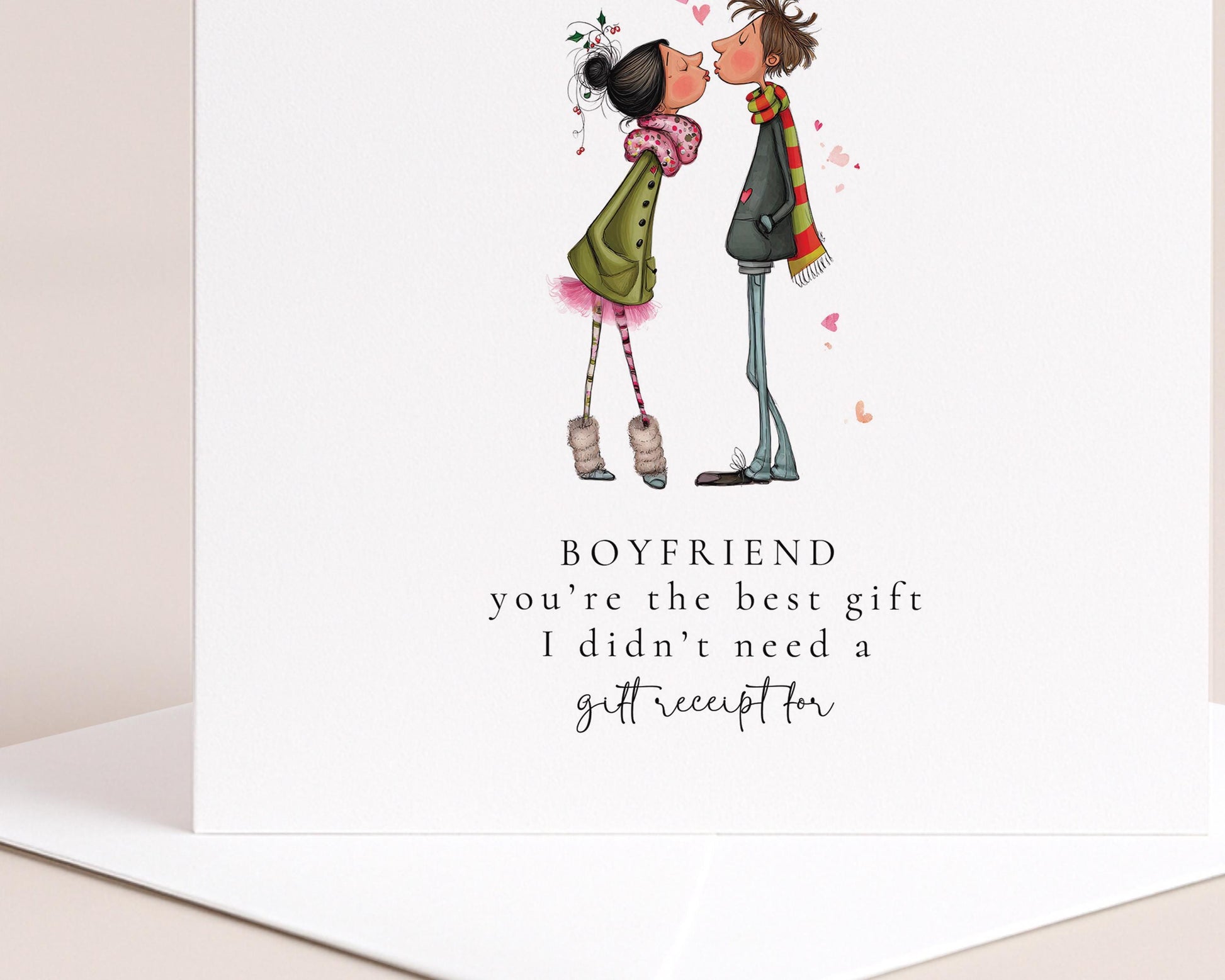 Funny Boyfriend Christmas Card, No Gift Receipt Card, Cute Romantic Xmas Card for Boyfriend, Humorous Christmas Card for Him
