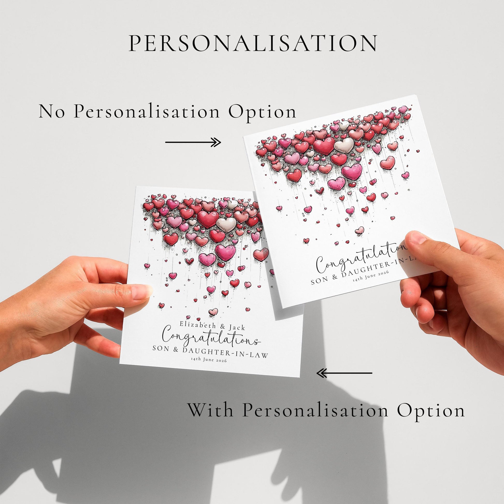 Son and Daughter in Law Wedding Card, Congratulations Card from Parents, Personalised Wedding Card