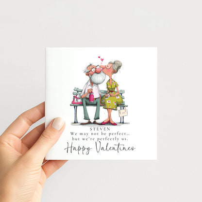Funny Valentines Card Perfectly Us, Personalised Valentine Card for Him, Husband Boyfriend Partner Anniversary Card, Cute Couple Love Card