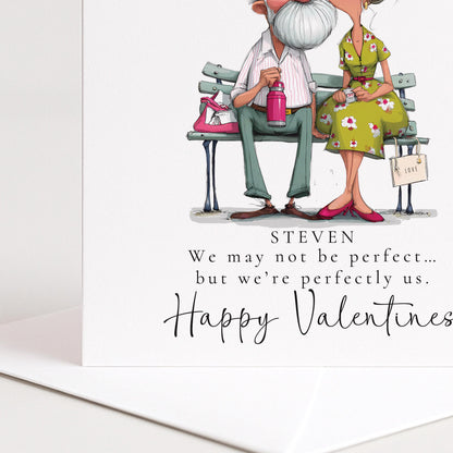 Funny Valentines Card Perfectly Us, Personalised Valentine Card for Him, Husband Boyfriend Partner Anniversary Card, Cute Couple Love Card