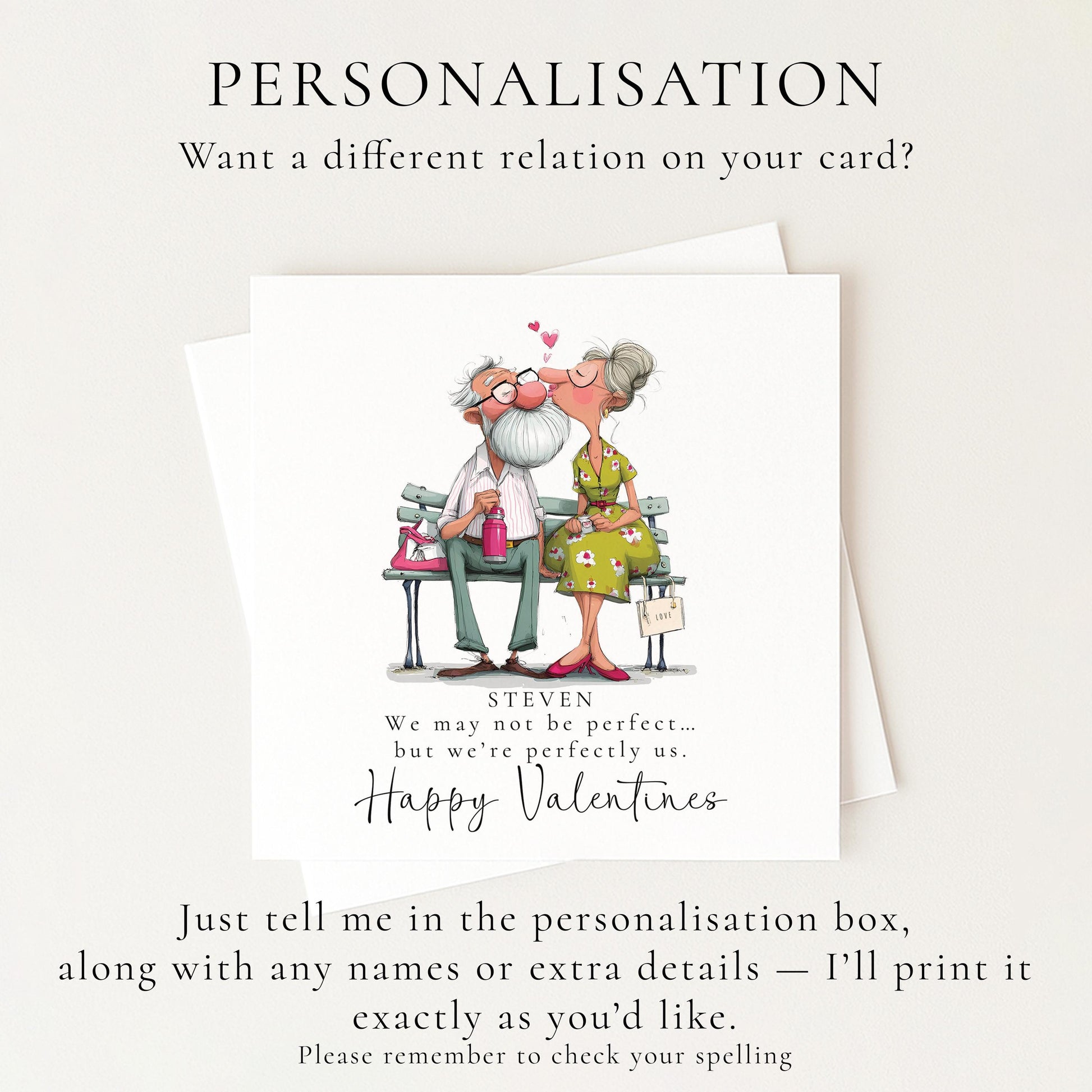 Funny Valentines Card Perfectly Us, Personalised Valentine Card for Him, Husband Boyfriend Partner Anniversary Card, Cute Couple Love Card