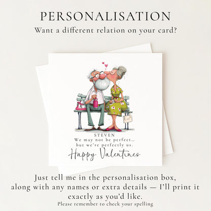 Funny Valentines Card Perfectly Us, Personalised Valentine Card for Him, Husband Boyfriend Partner Anniversary Card, Cute Couple Love Card