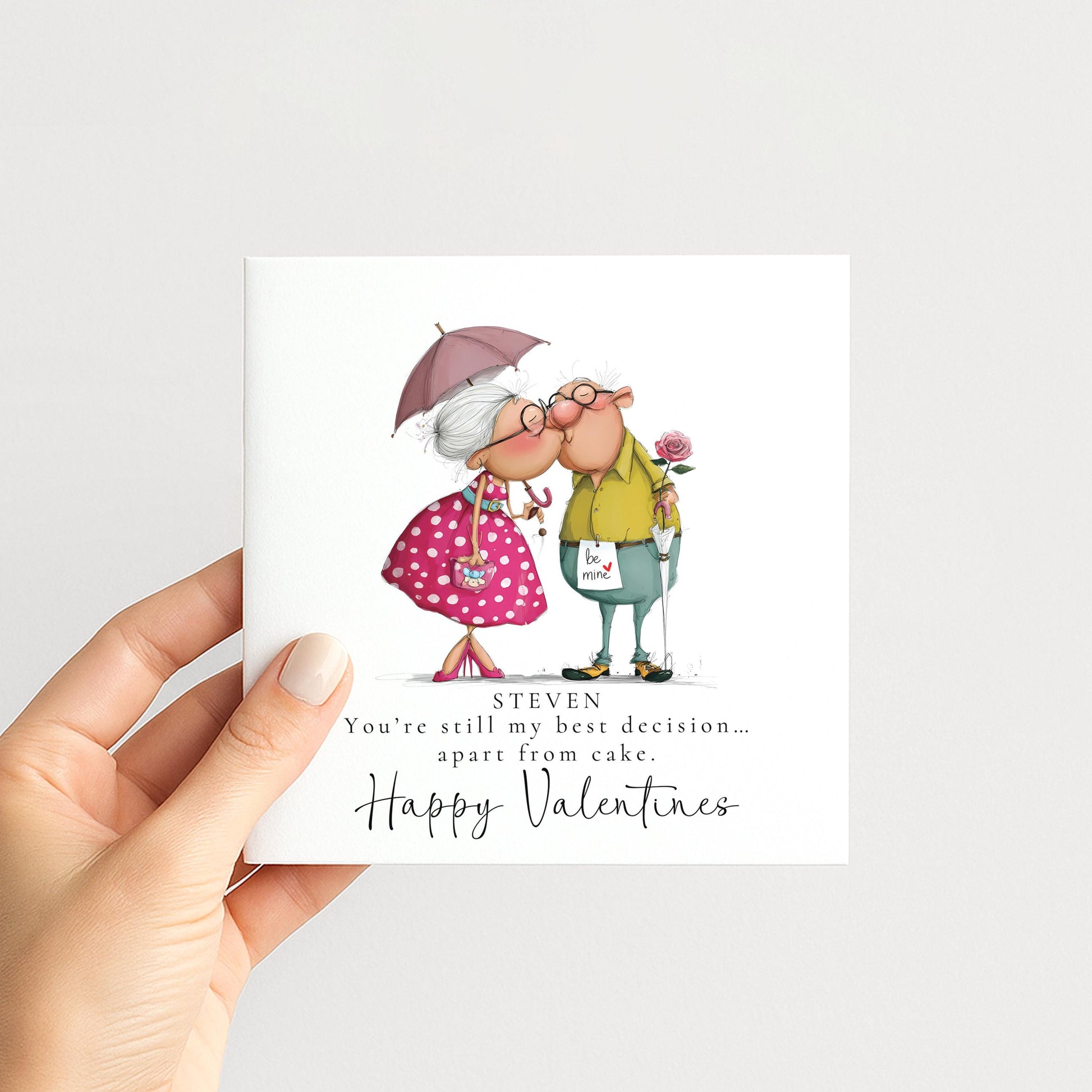 Funny Valentines Card Cake Decision, Personalised Valentine Card for Him, Husband Boyfriend Partner Anniversary Card, Cute Couple Love Card