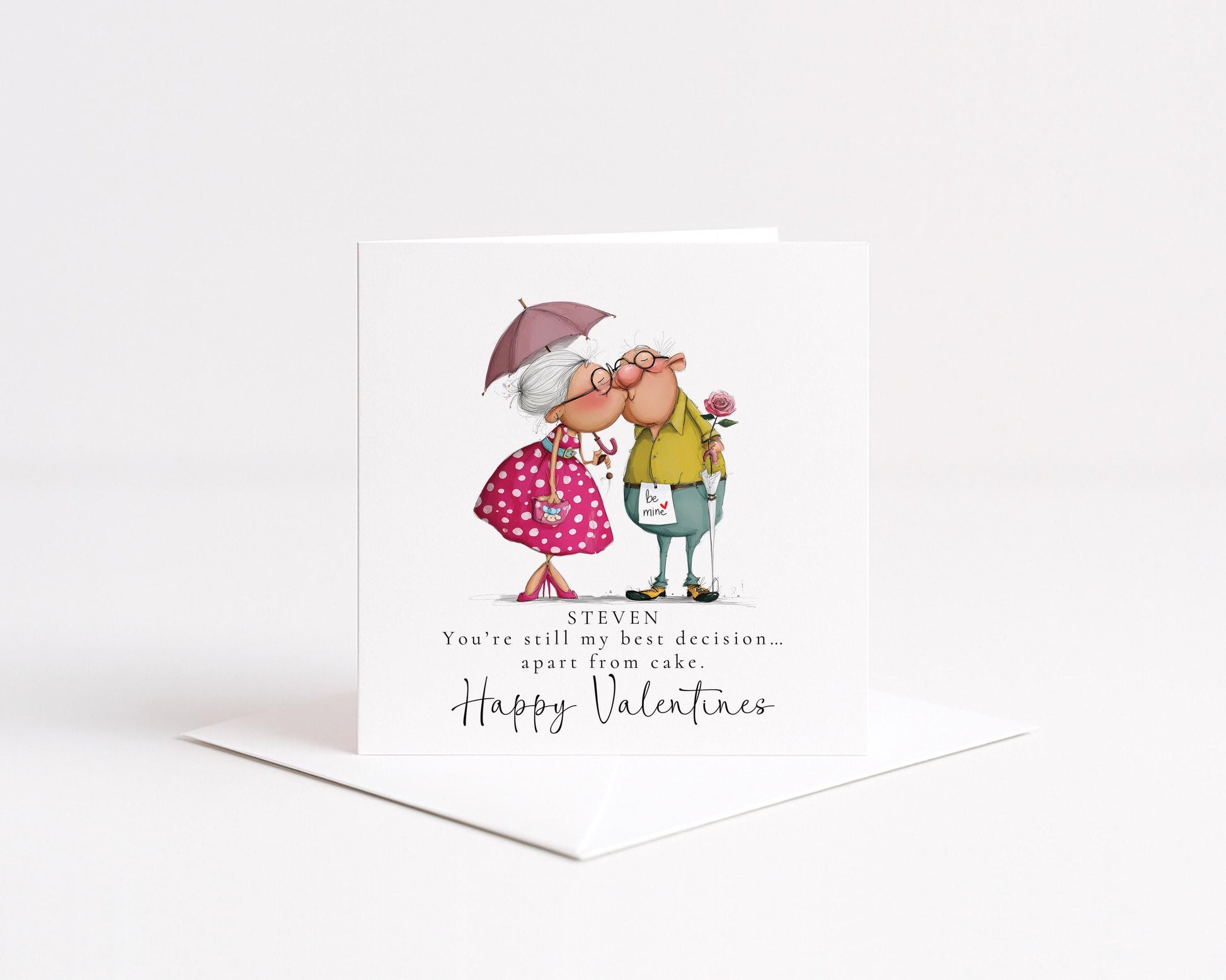 Funny Valentines Card Cake Decision, Personalised Valentine Card for Him, Husband Boyfriend Partner Anniversary Card, Cute Couple Love Card