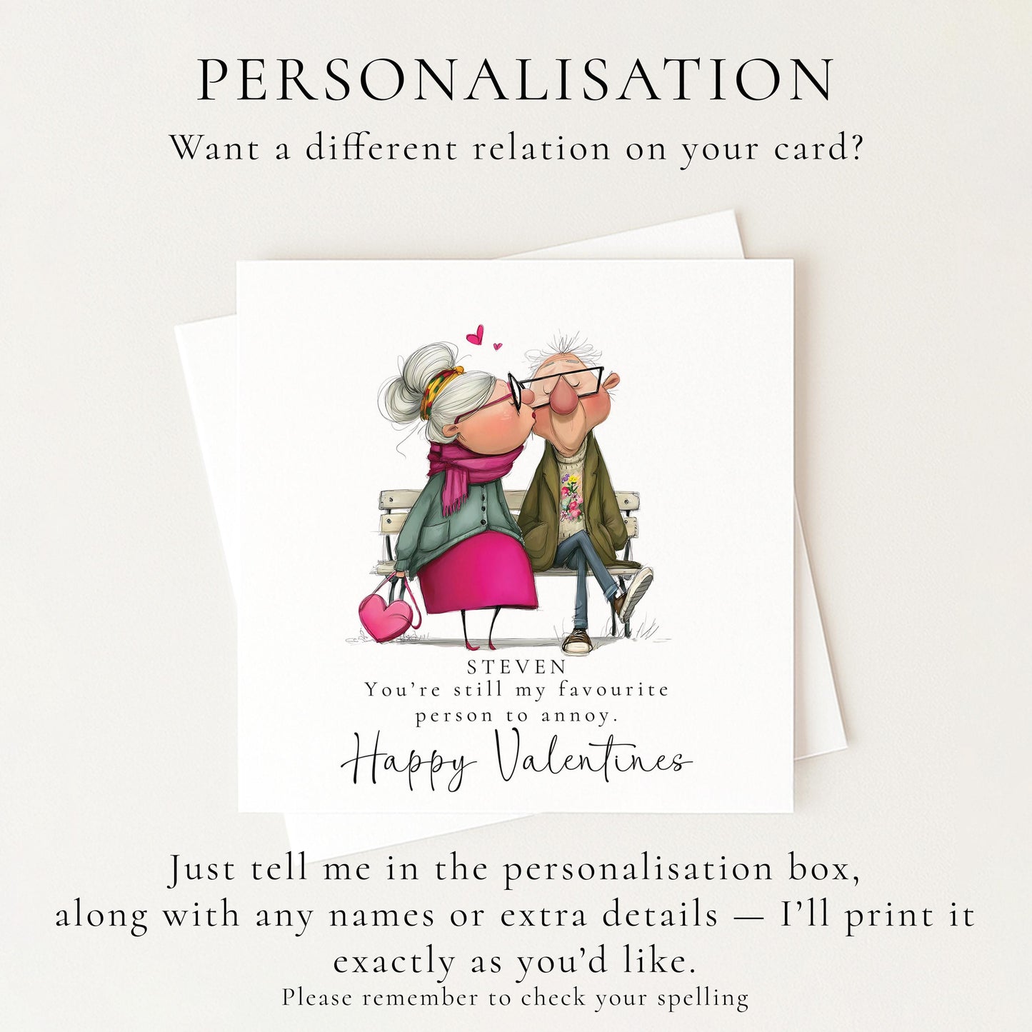Funny Valentines Card Favourite Person to Annoy, Personalised Valentine Card for Him, Husband Boyfriend Partner Anniversary Card Cute Couple