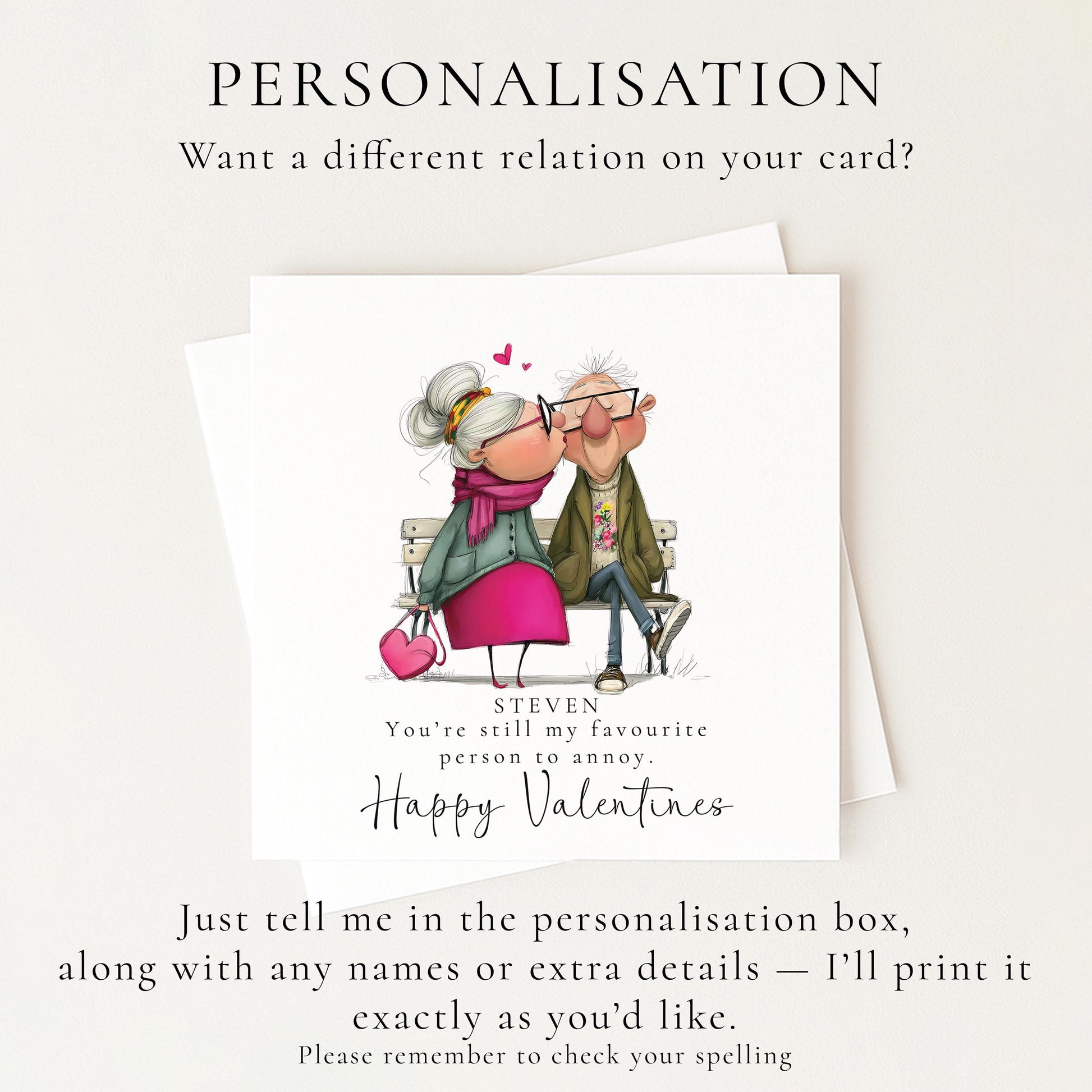 Funny Valentines Card Favourite Person to Annoy, Personalised Valentine Card for Him, Husband Boyfriend Partner Anniversary Card Cute Couple