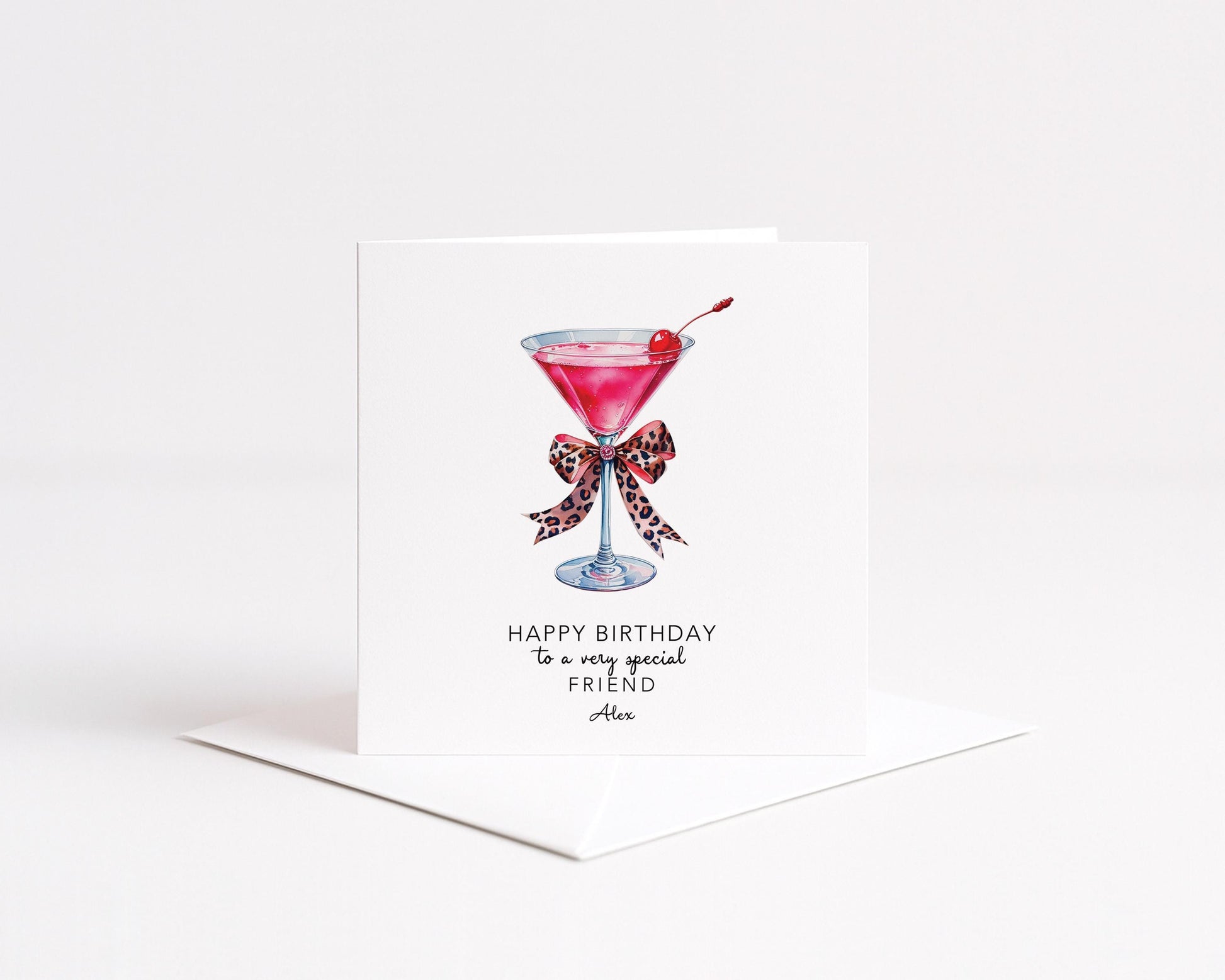 Birthday Card for Friend, Cocktail Birthday Card, Martini Glass Birthday Card, Fun Birthday Card for Her, Stylish Birthday Card