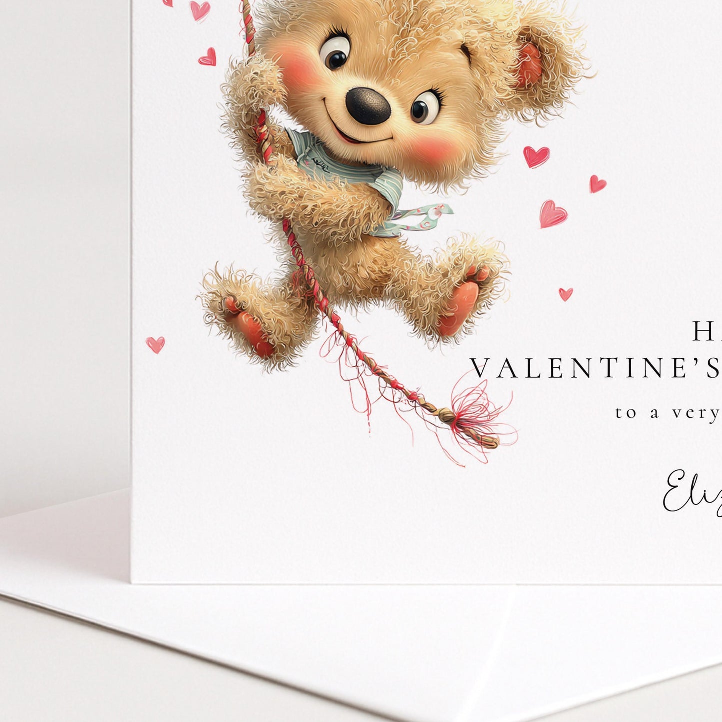 Valentine’s Day Card for Wife, Cute Teddy Bear Valentine Card, Romantic Personalised Valentine Card for Her