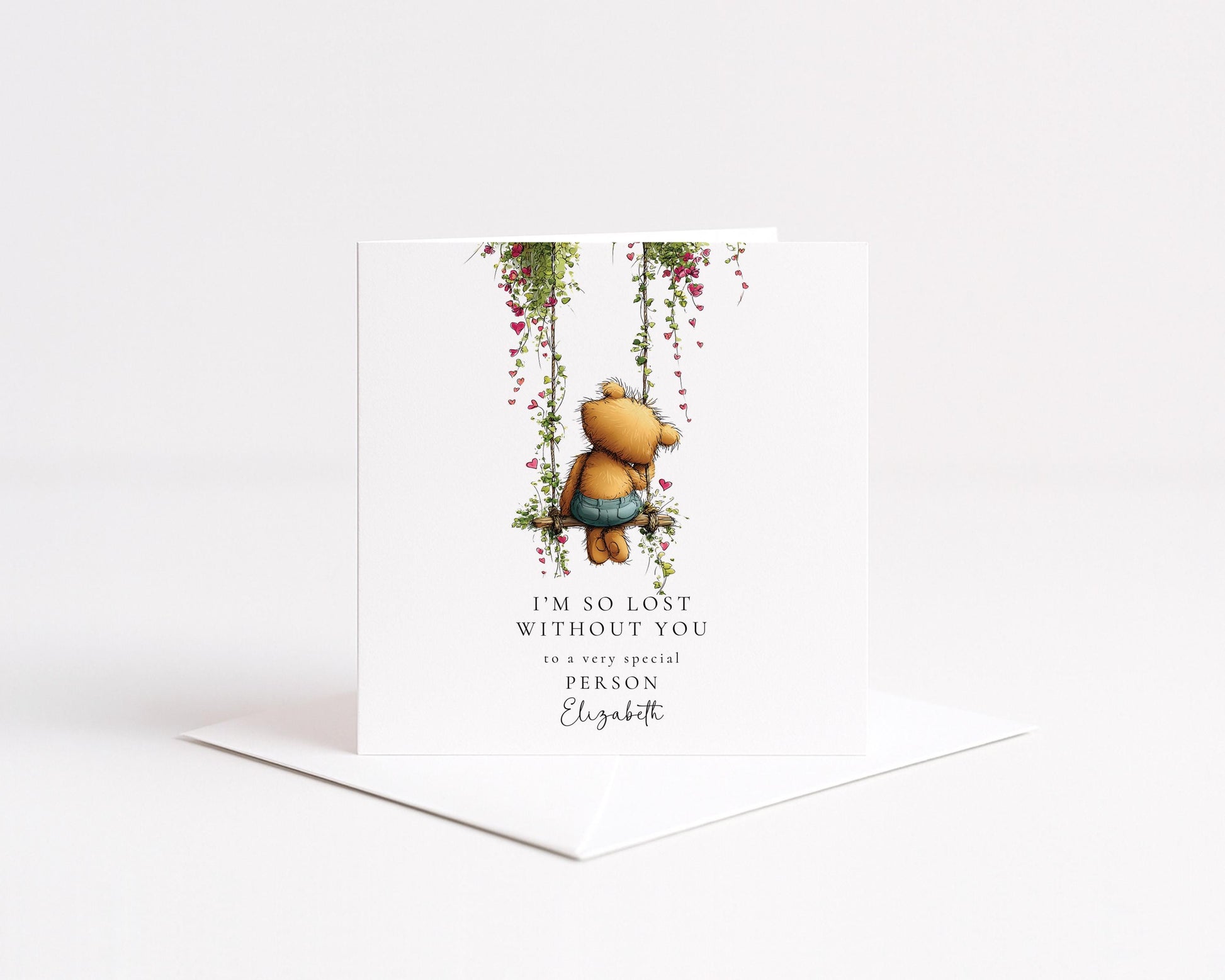 Valentine’s Day Card I’m So Lost Without You, Emotional Love Card, Personalised Card for Someone Special