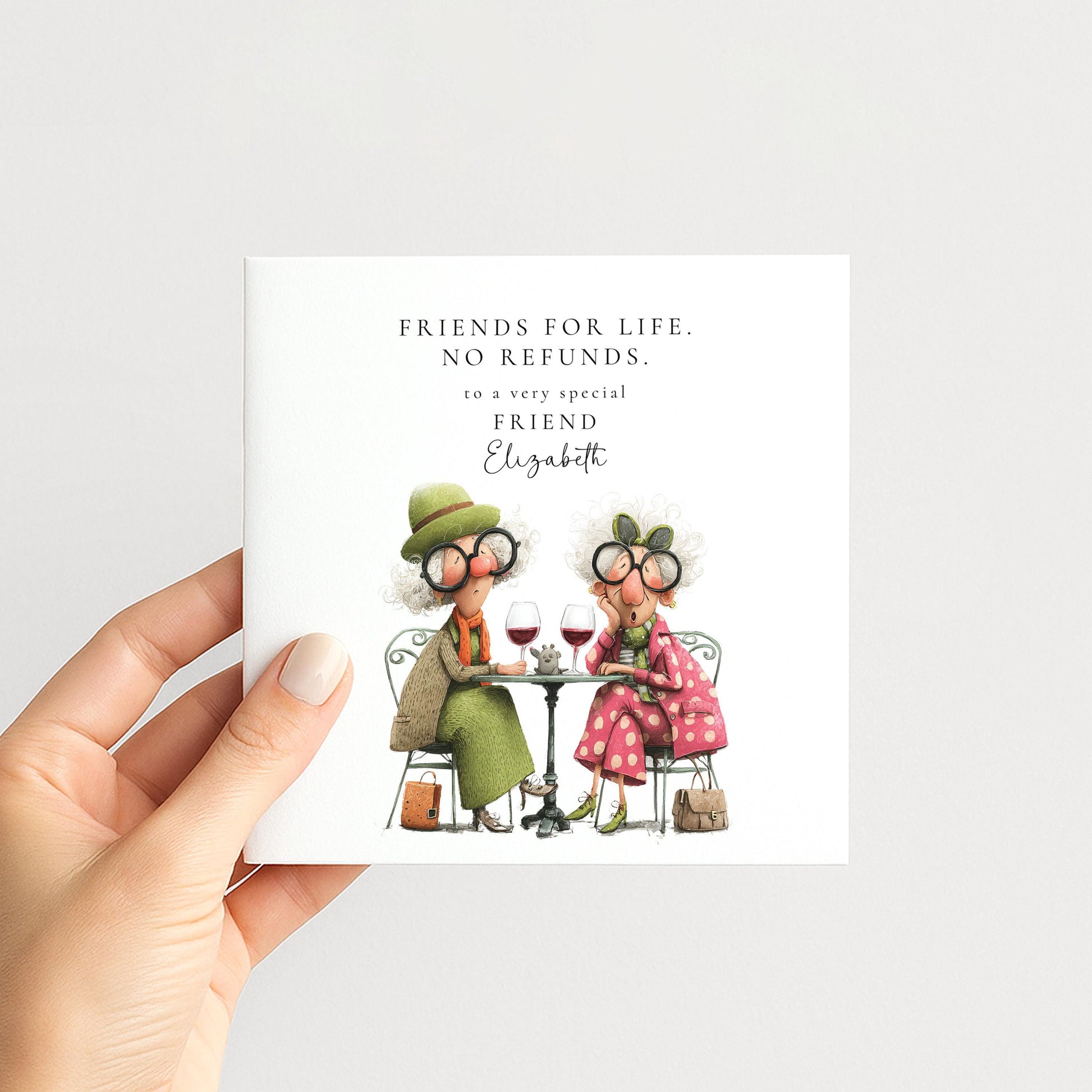Funny Birthday Card for Friend, Friends for Life No Refunds, Cheeky Best Friend Birthday Card