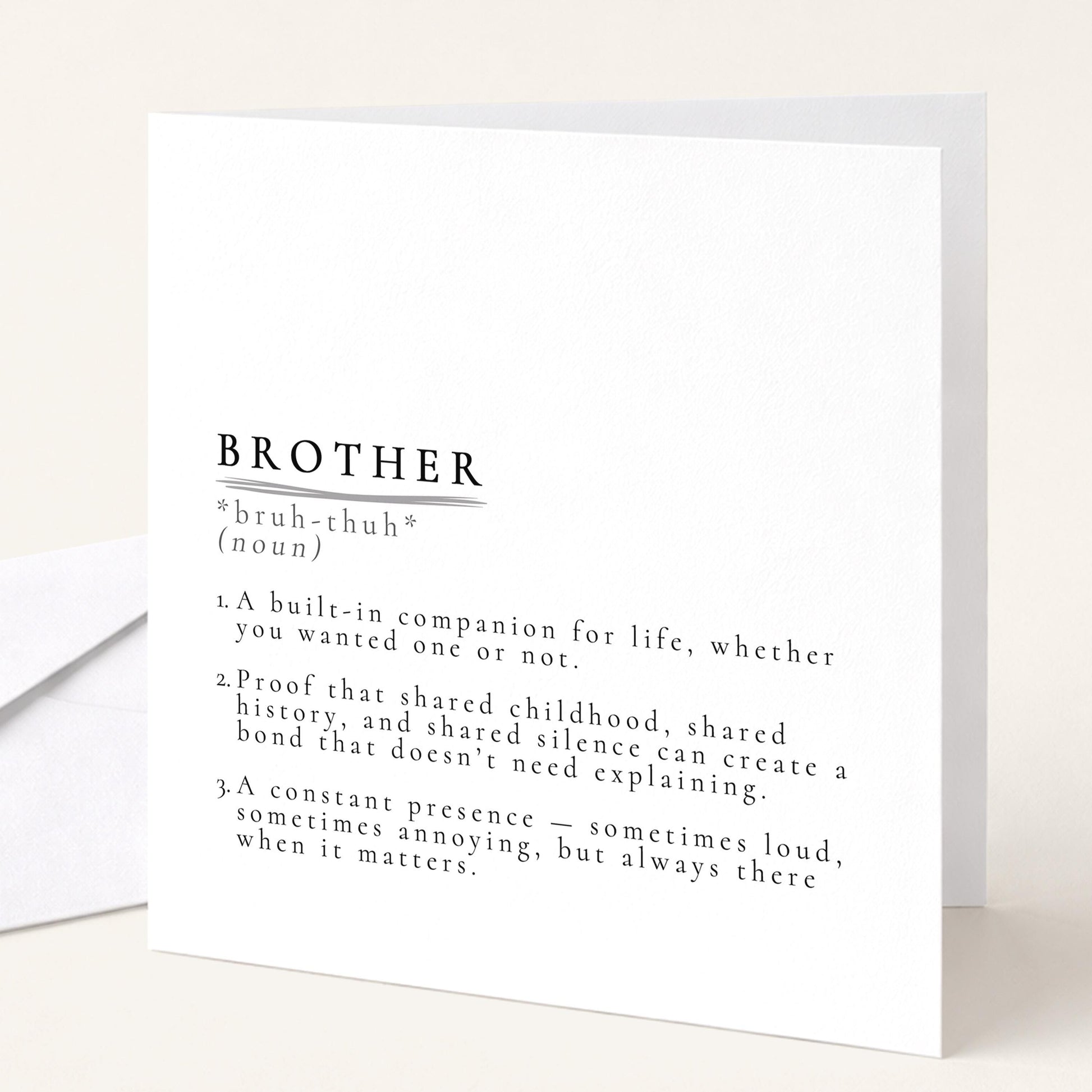 Brother Card, Birthday Card for Brother, Brother Definition Card, Sibling Card, Meaningful Brother Card