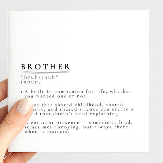 Brother Card, Birthday Card for Brother, Brother Definition Card, Sibling Card, Meaningful Brother Card